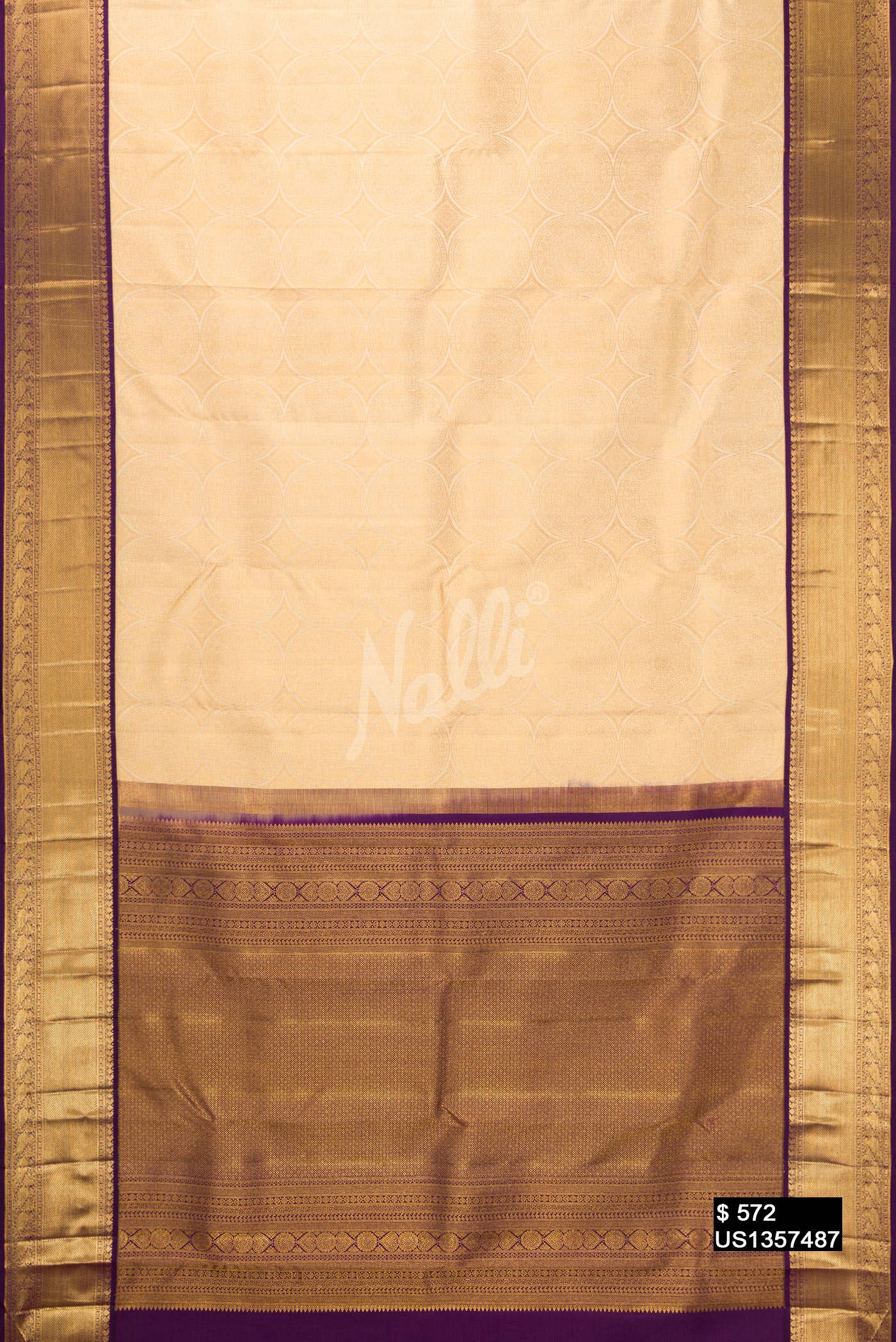 Sandal Kanchipuram Silk Saree