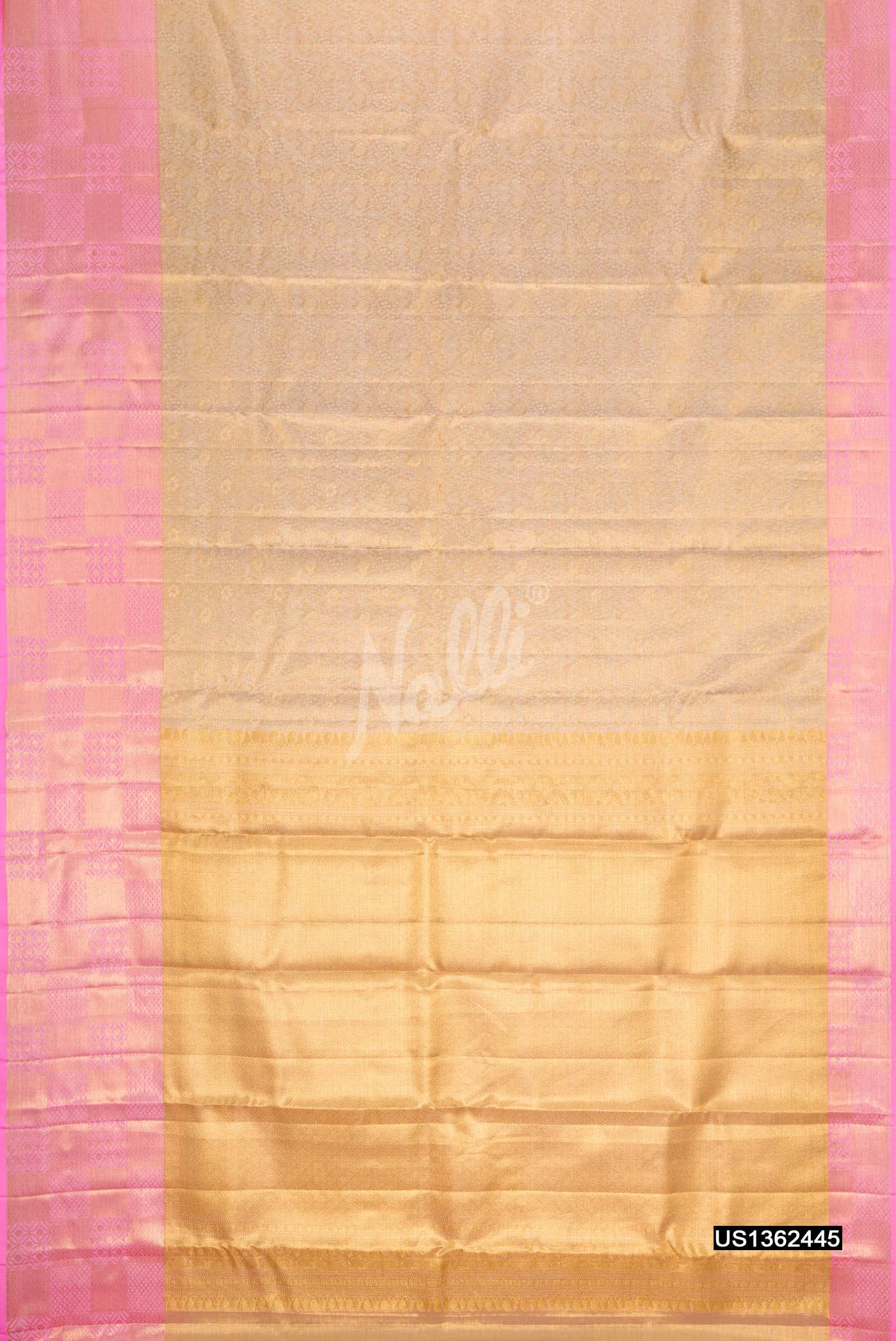 Beige Kanchipuram Tissue Silk Saree