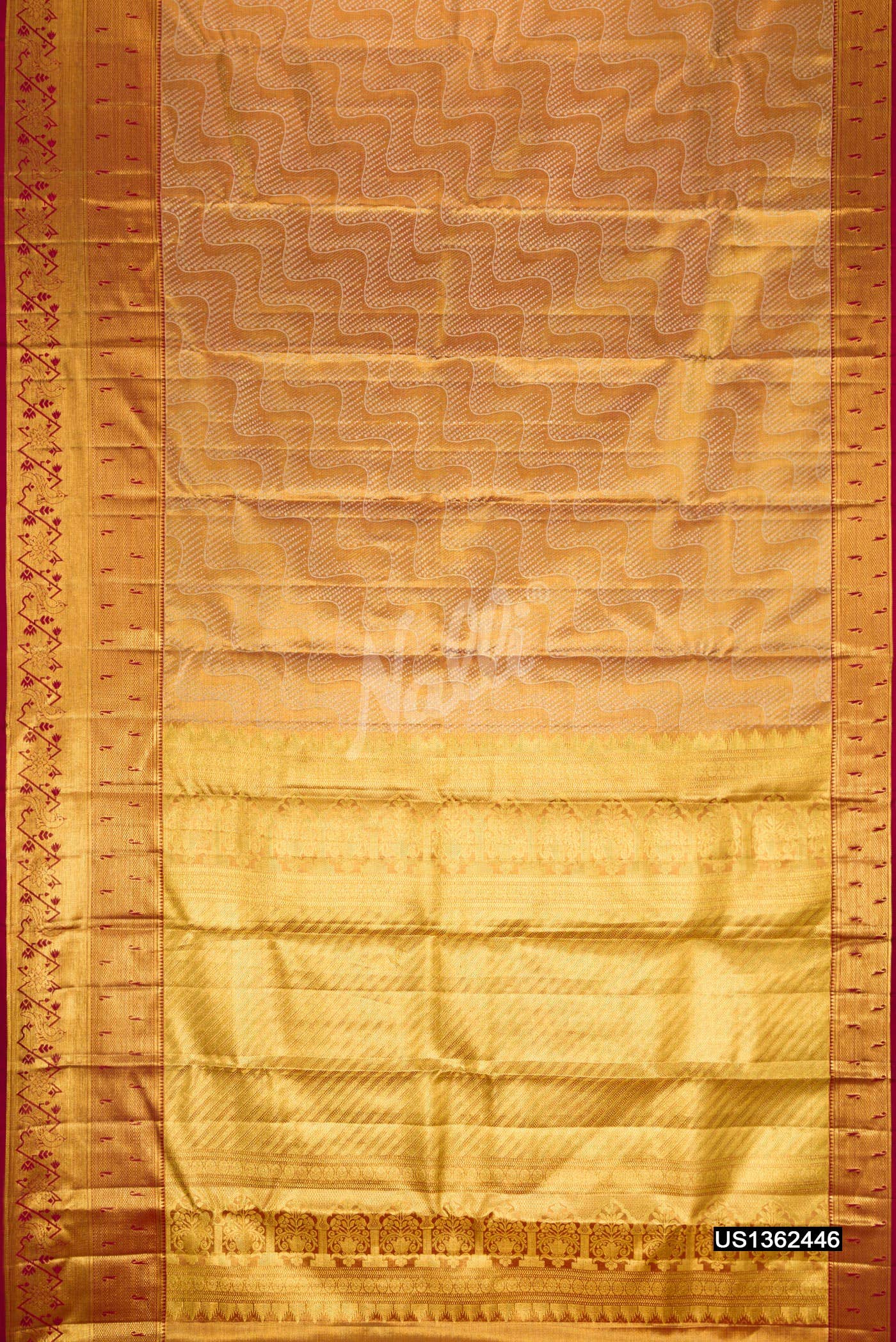 Maroon Kanchipuram Tissue Silk Saree