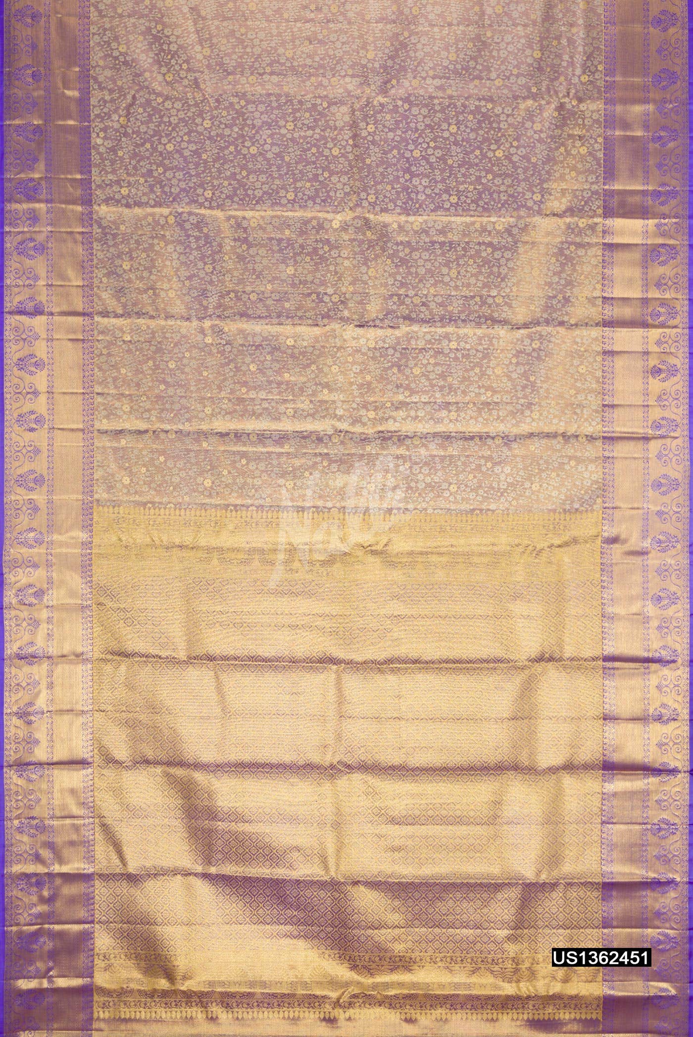 Lavender Kanchipuram Tissue Silk Saree