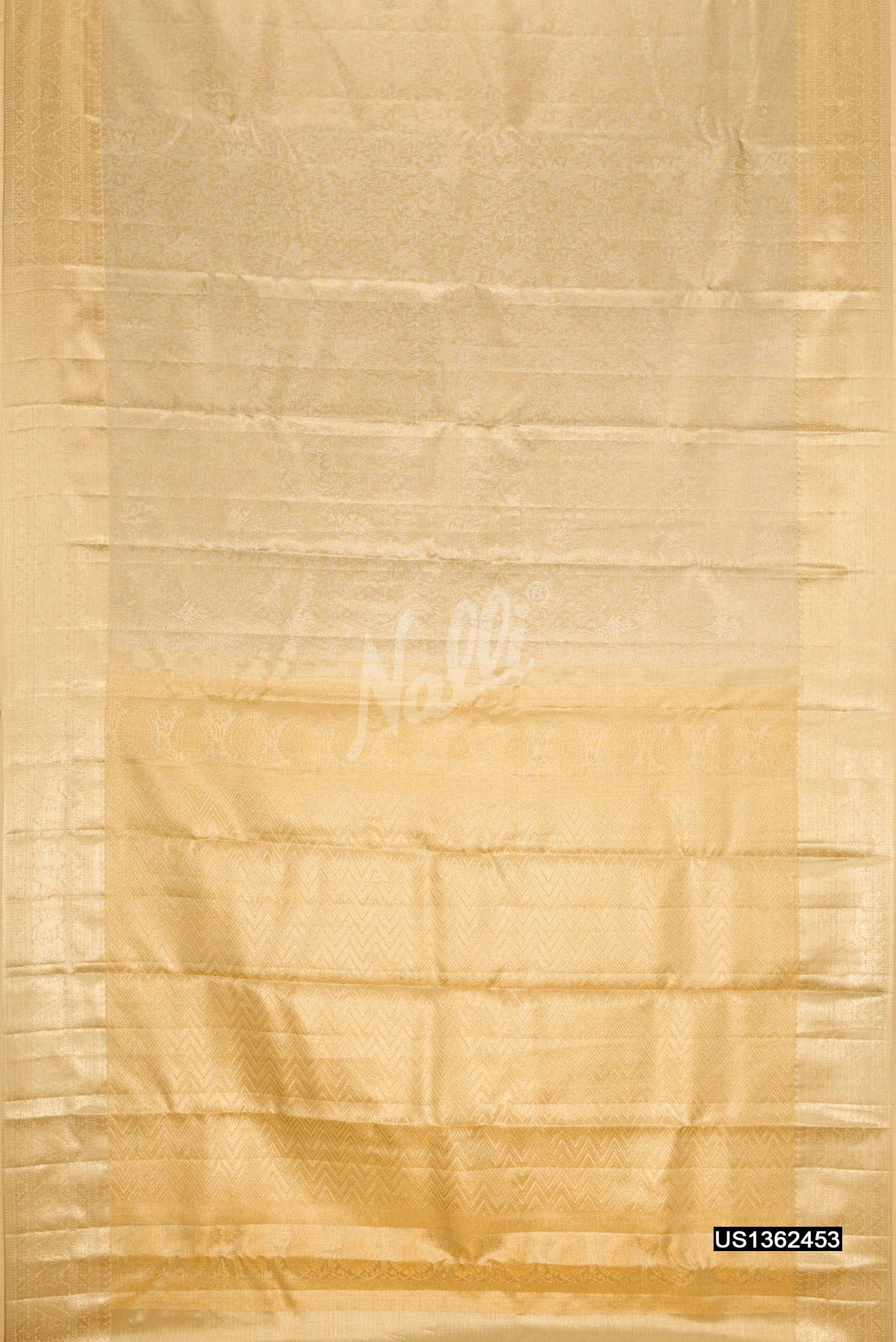 Beige Kanchipuram Tissue Silk Saree