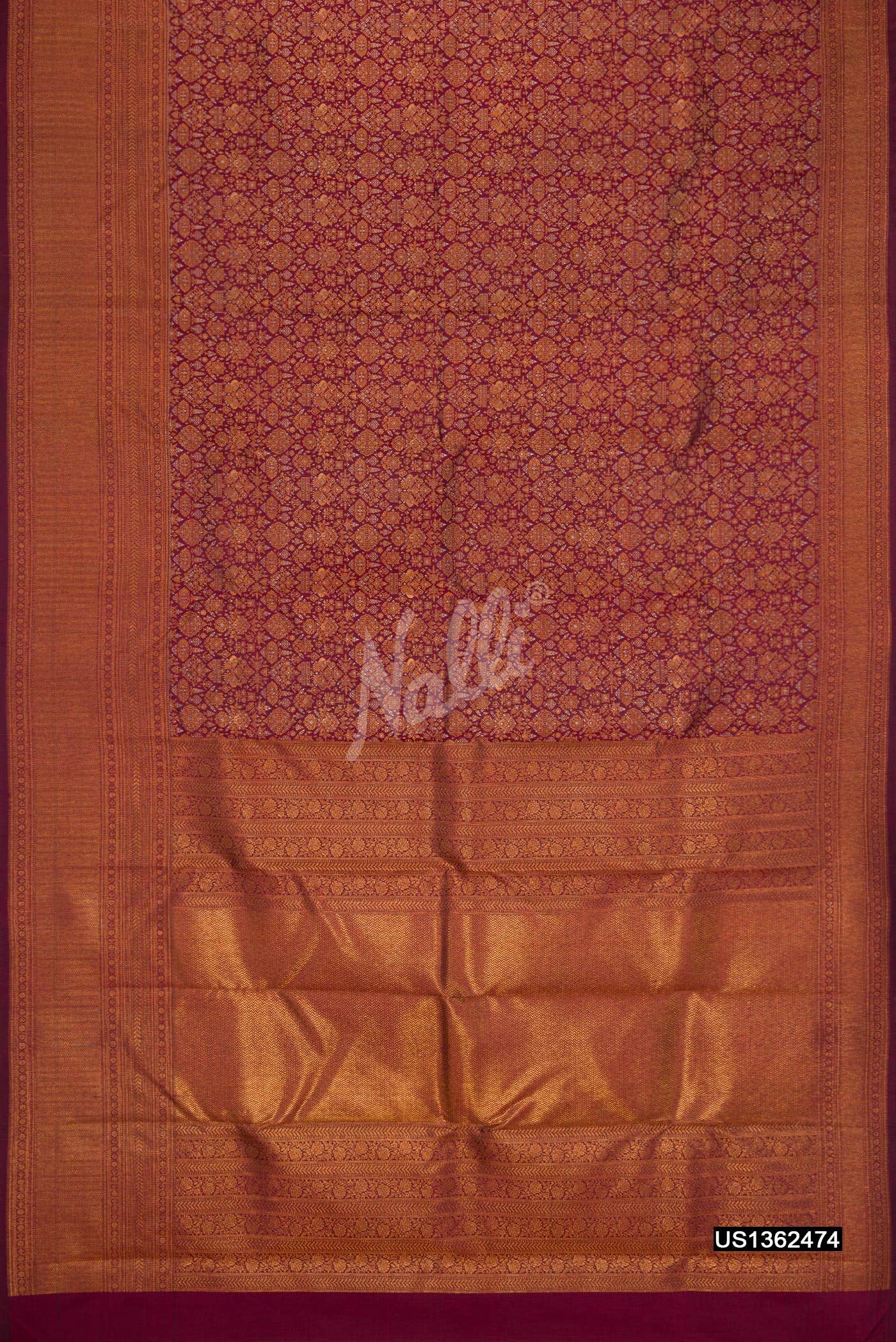 Maroon Kanchipuram Silk Saree