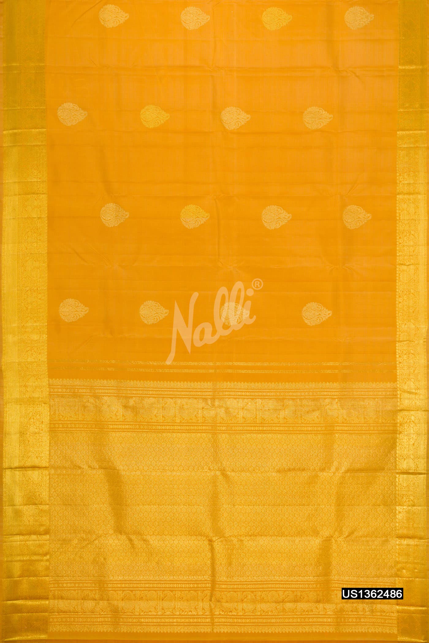 Mustard Kanchipuram Silk Saree