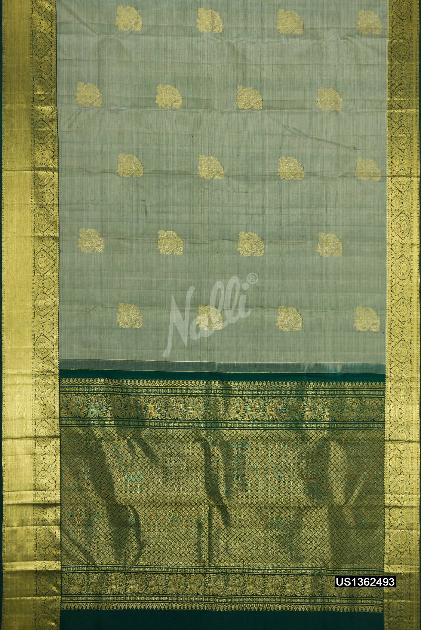 Grey Kanchipuram Silk Saree