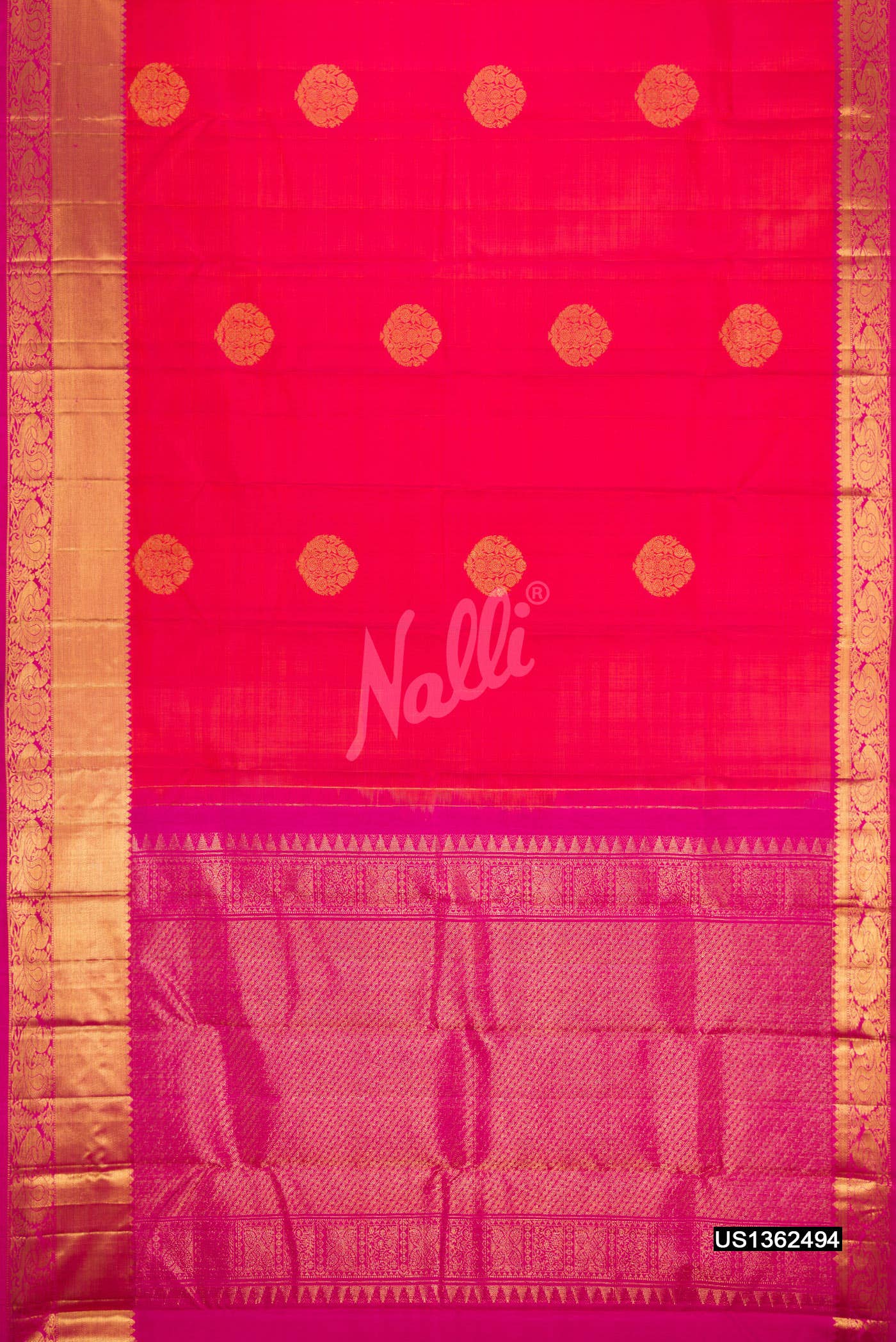 Coral Kanchipuram Silk Saree