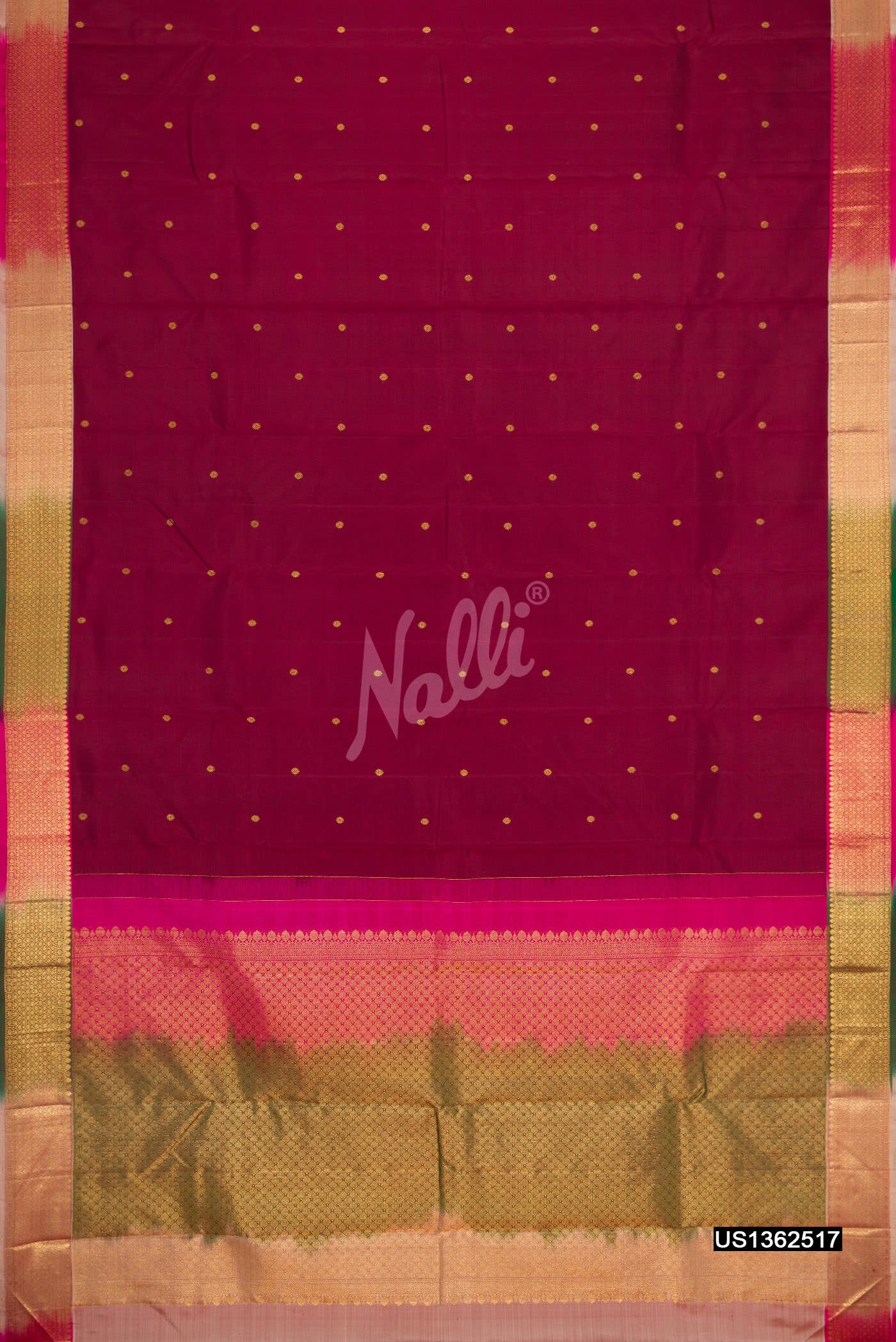 Burgundy Kanchipuram Silk Saree