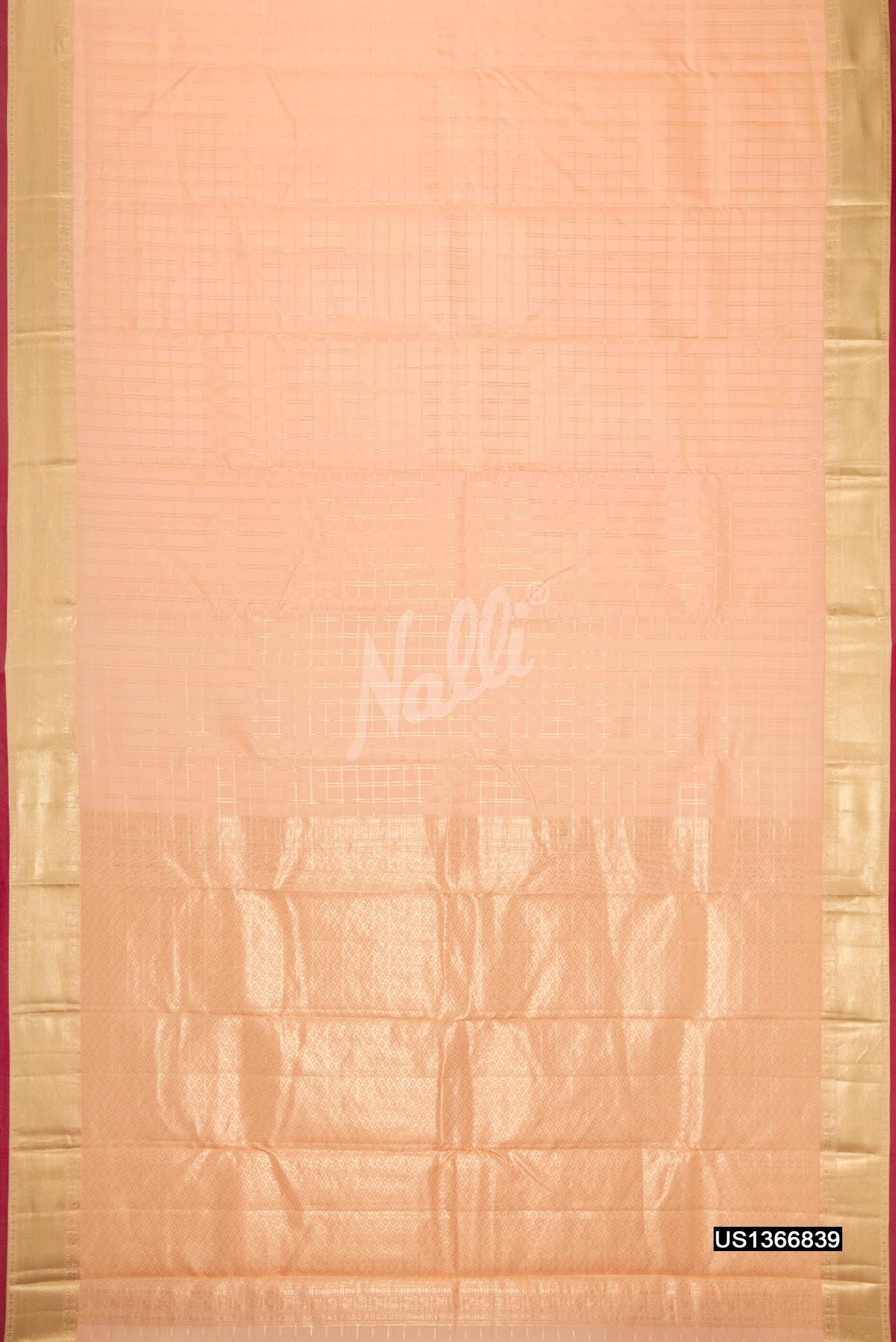 Peach Kanchipuram Silk Saree