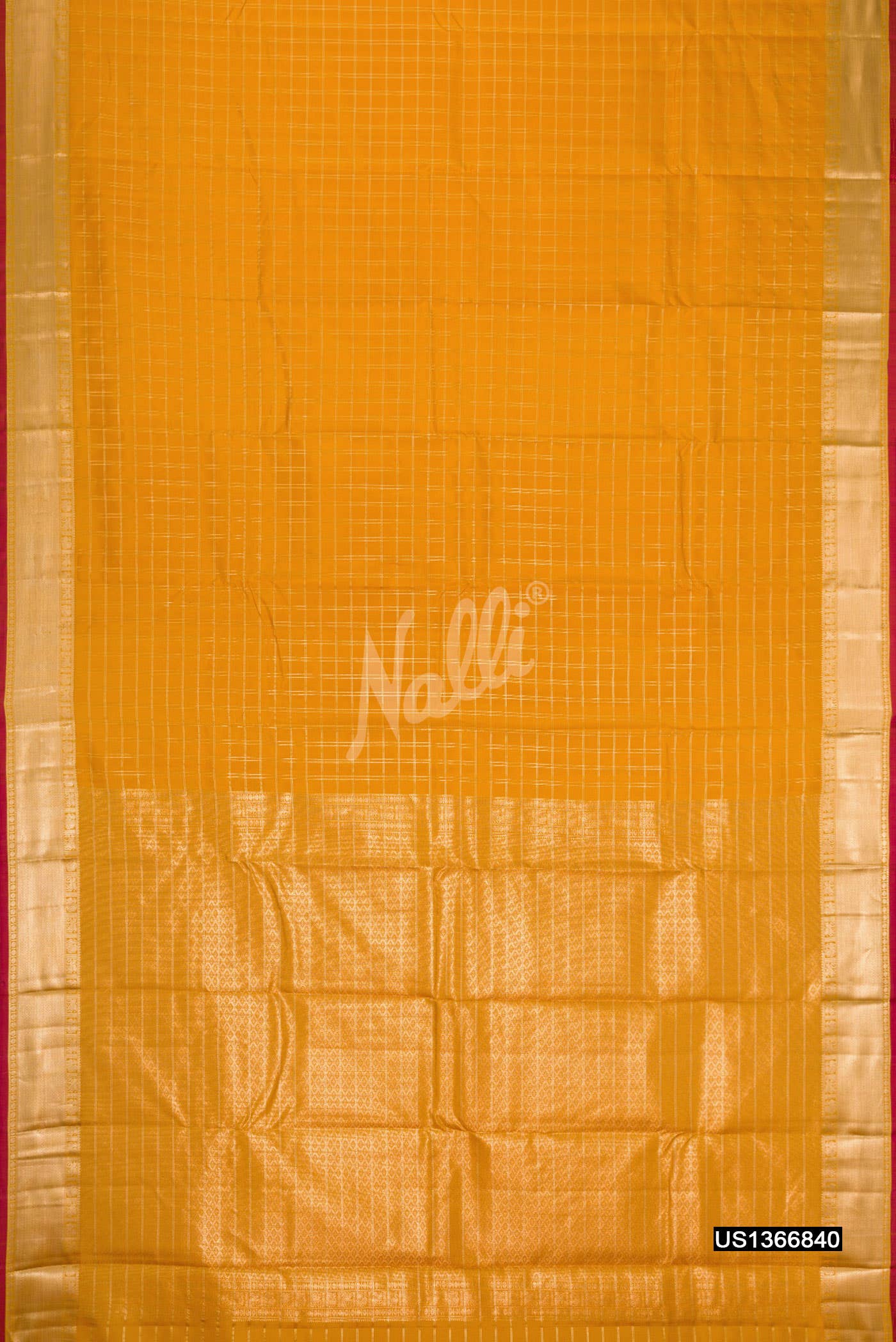 Mustard Kanchipuram Silk Saree