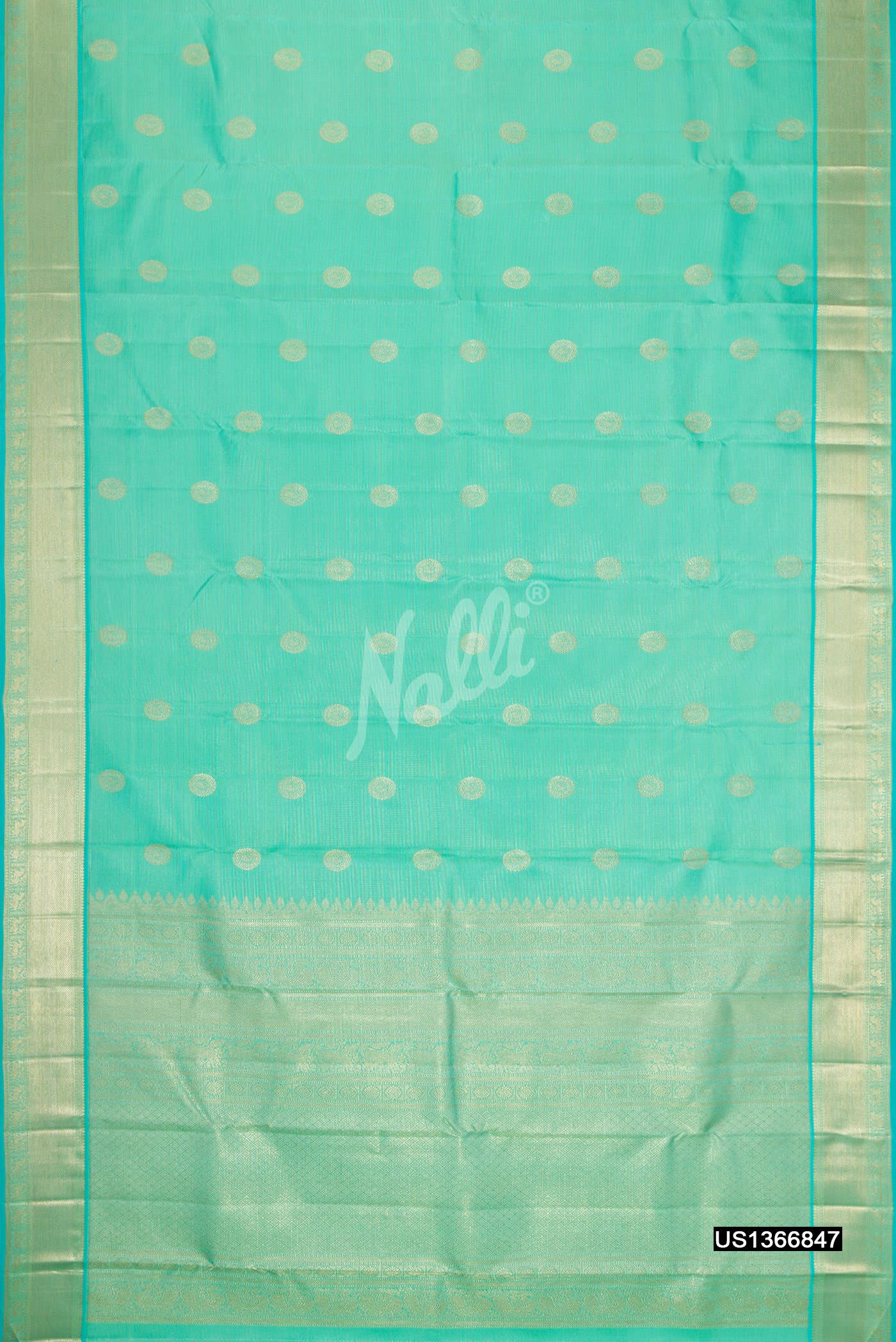 Sea Green Kanchipuram Silk Saree