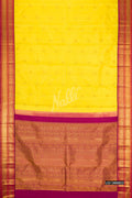 Lemon Yellow Kanchipuram Silk Saree