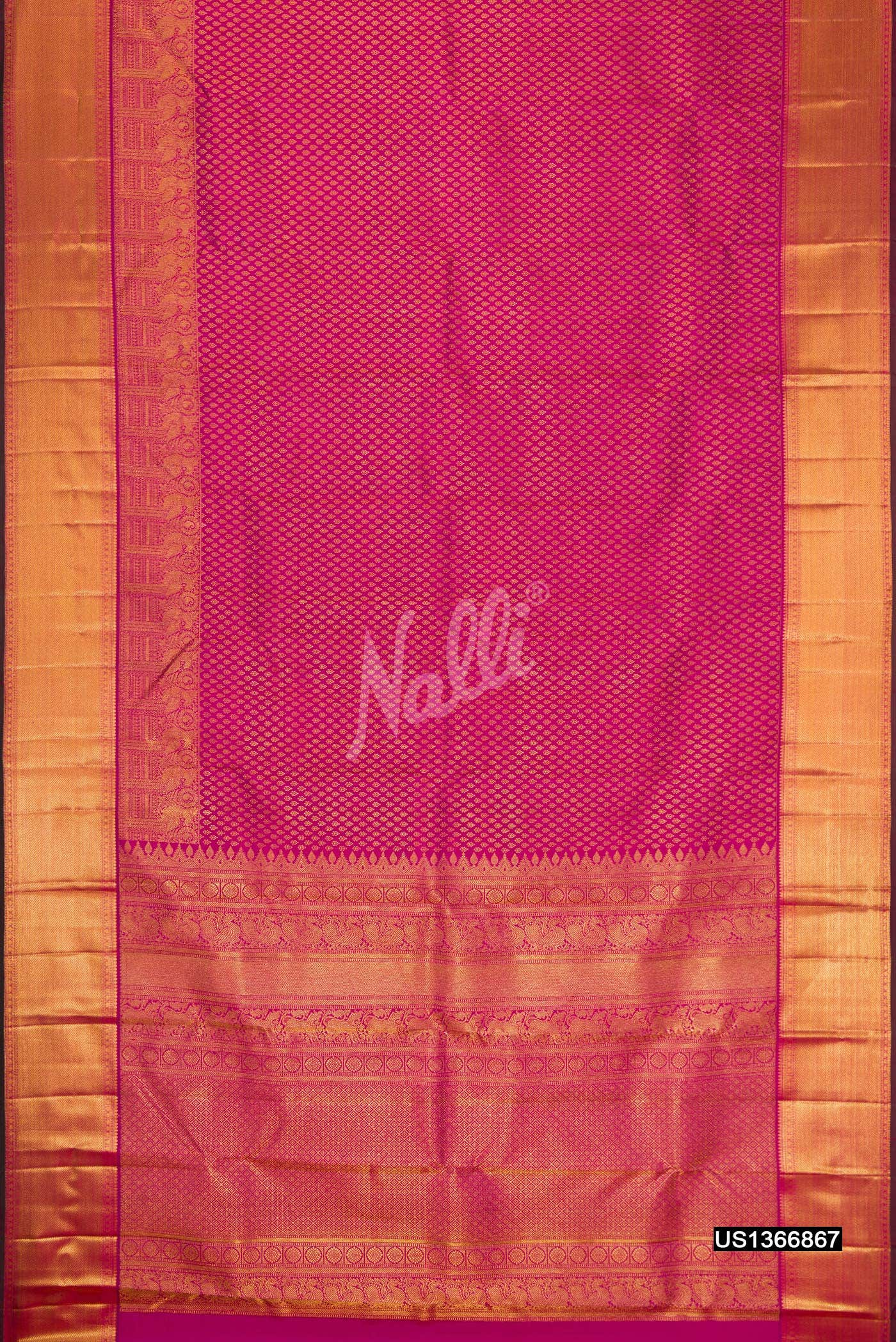 Dark Pink Kanchipuram Silk Saree