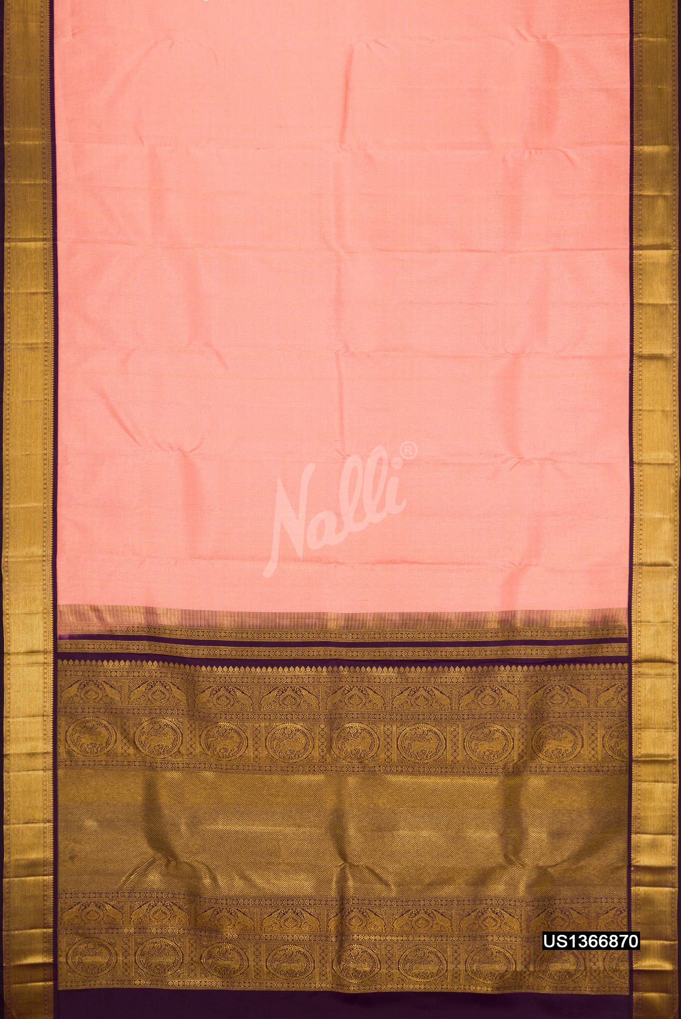 Peach Kanchipuram Silk Saree