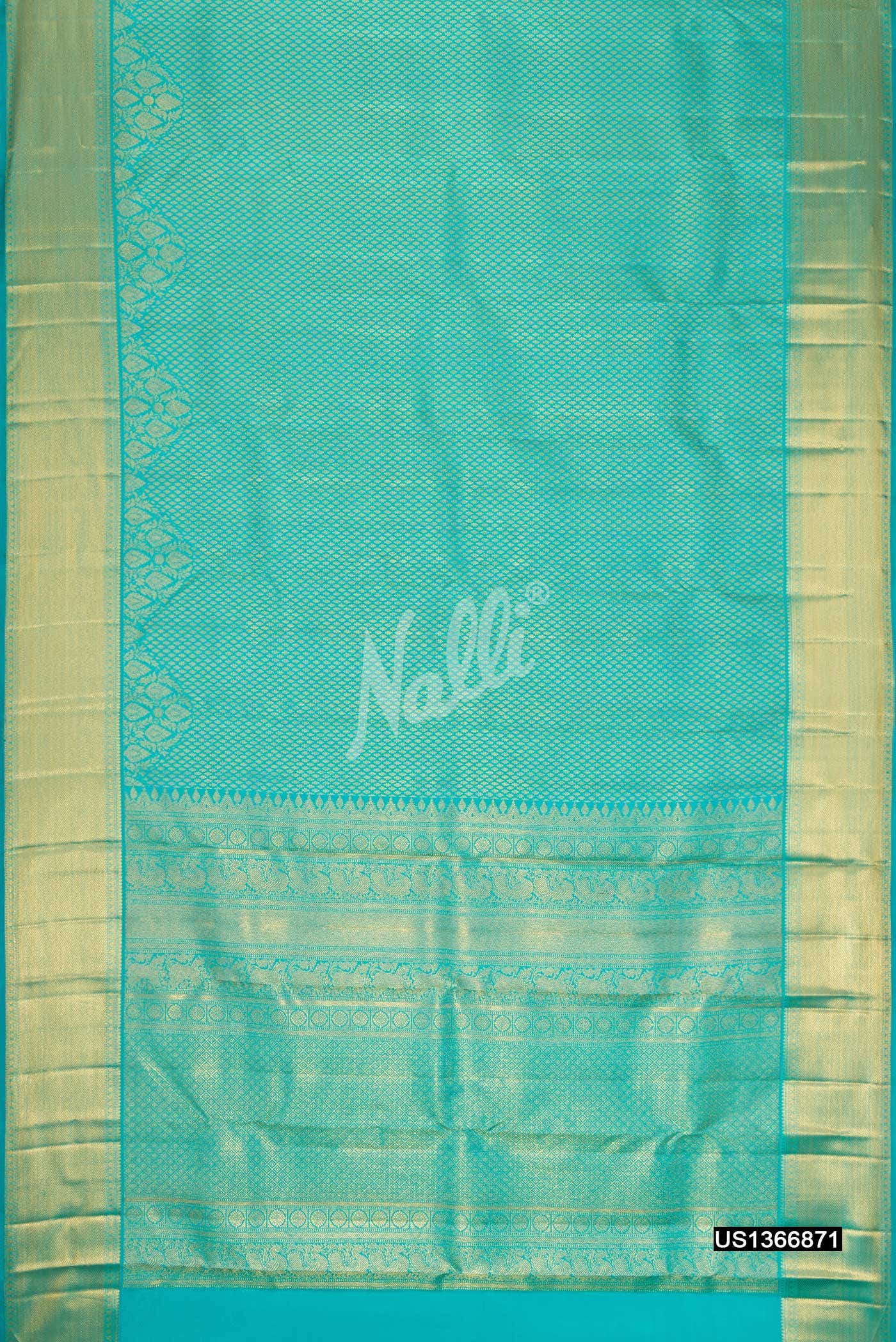 Sky Blue Kanchipuram Silk Saree