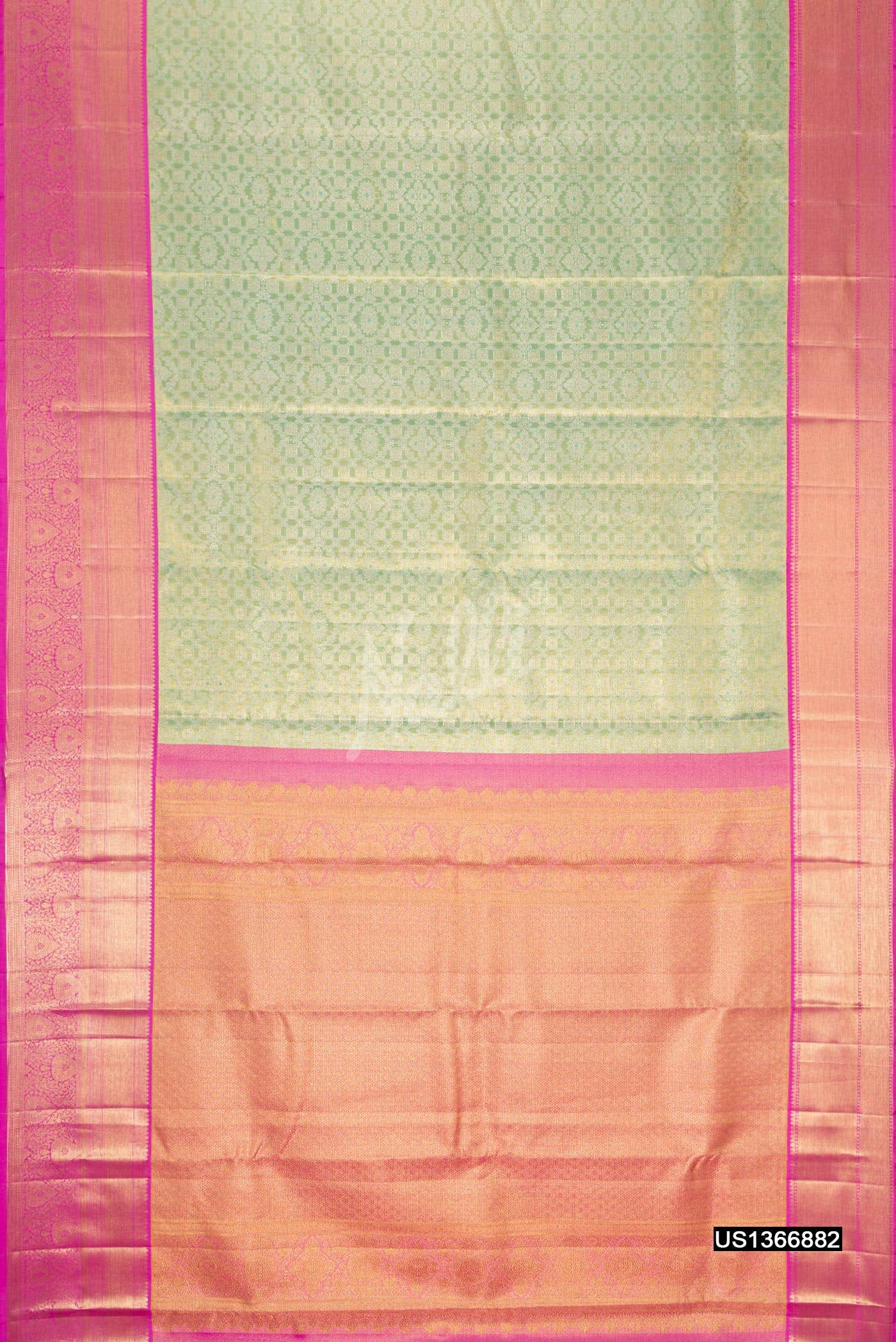Light Green Kanchipuram Tissue Silk Saree