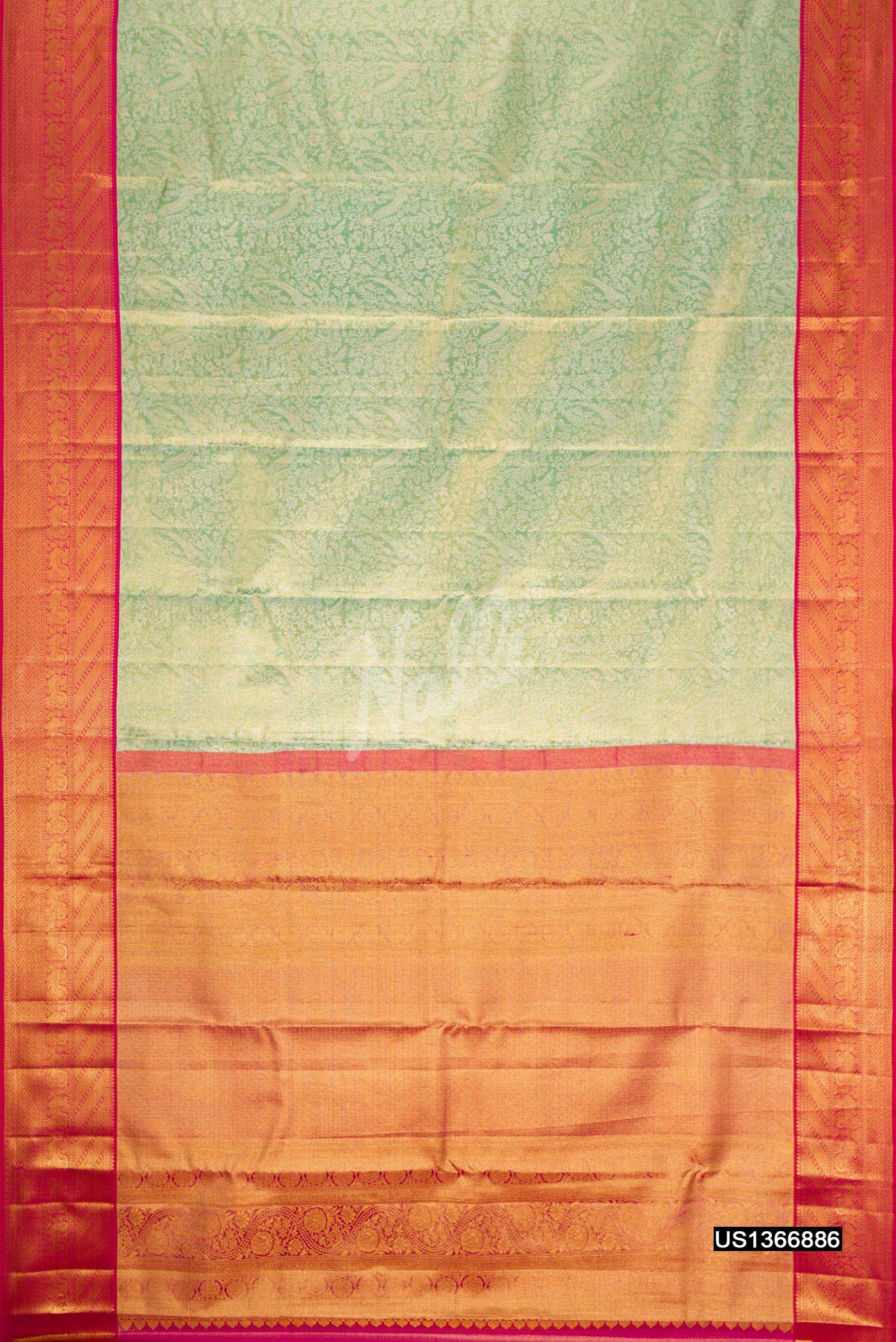 Light Green Kanchipuram Tissue Silk Saree