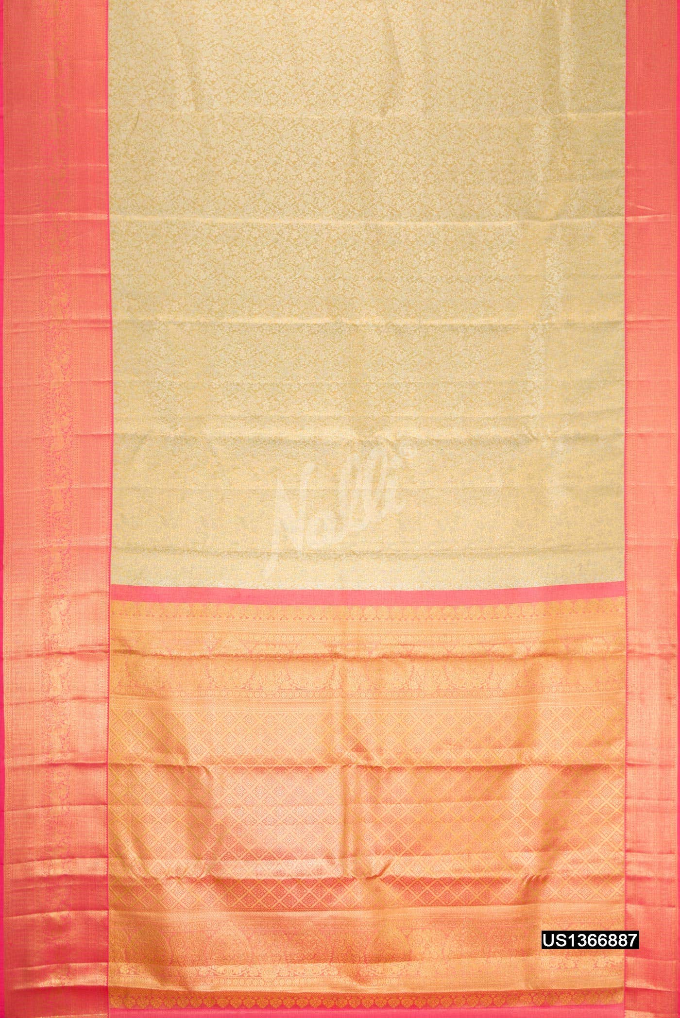 Pista Green Kanchipuram Tissue Silk Saree