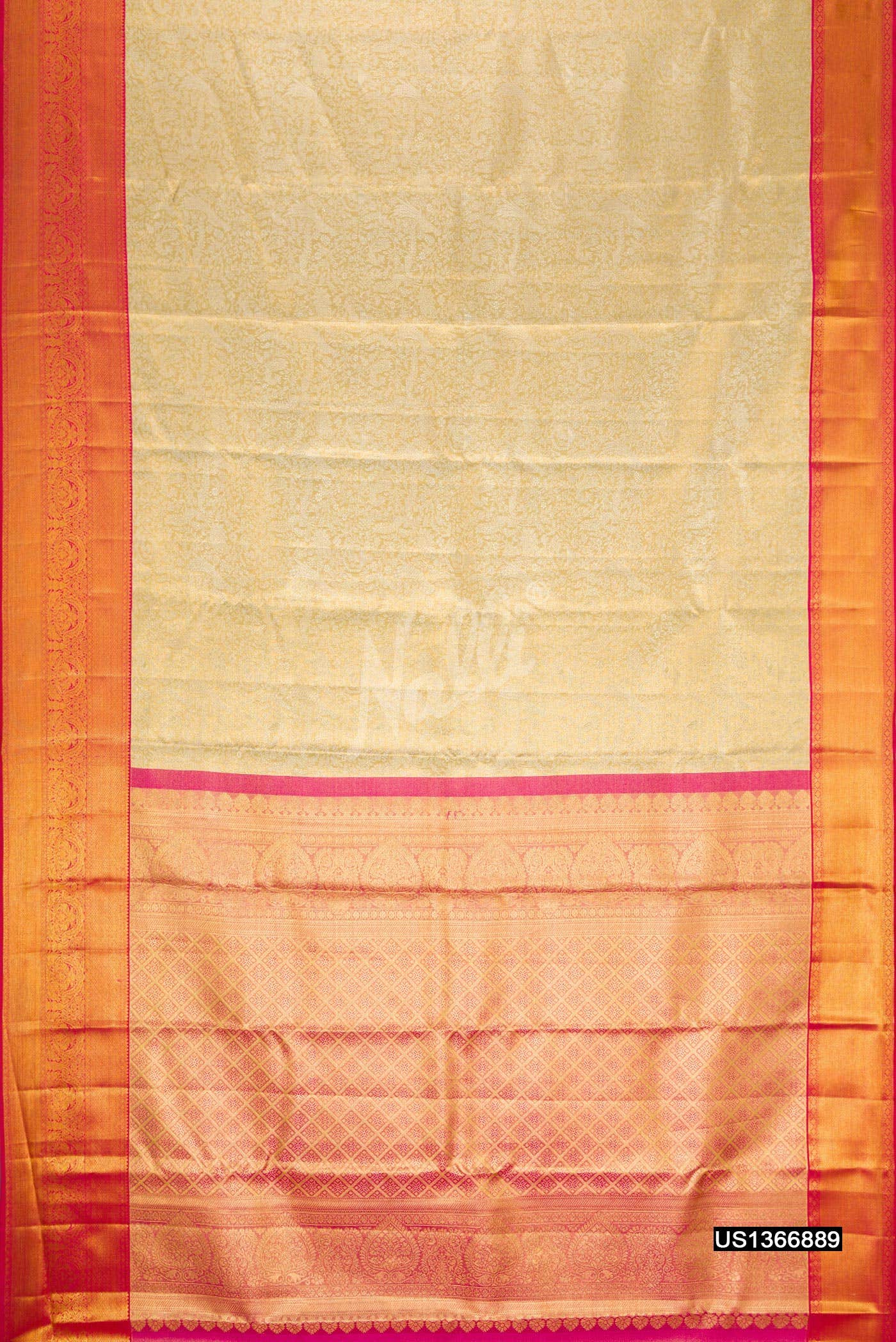 Sandal Kanchipuram Tissue Silk Saree