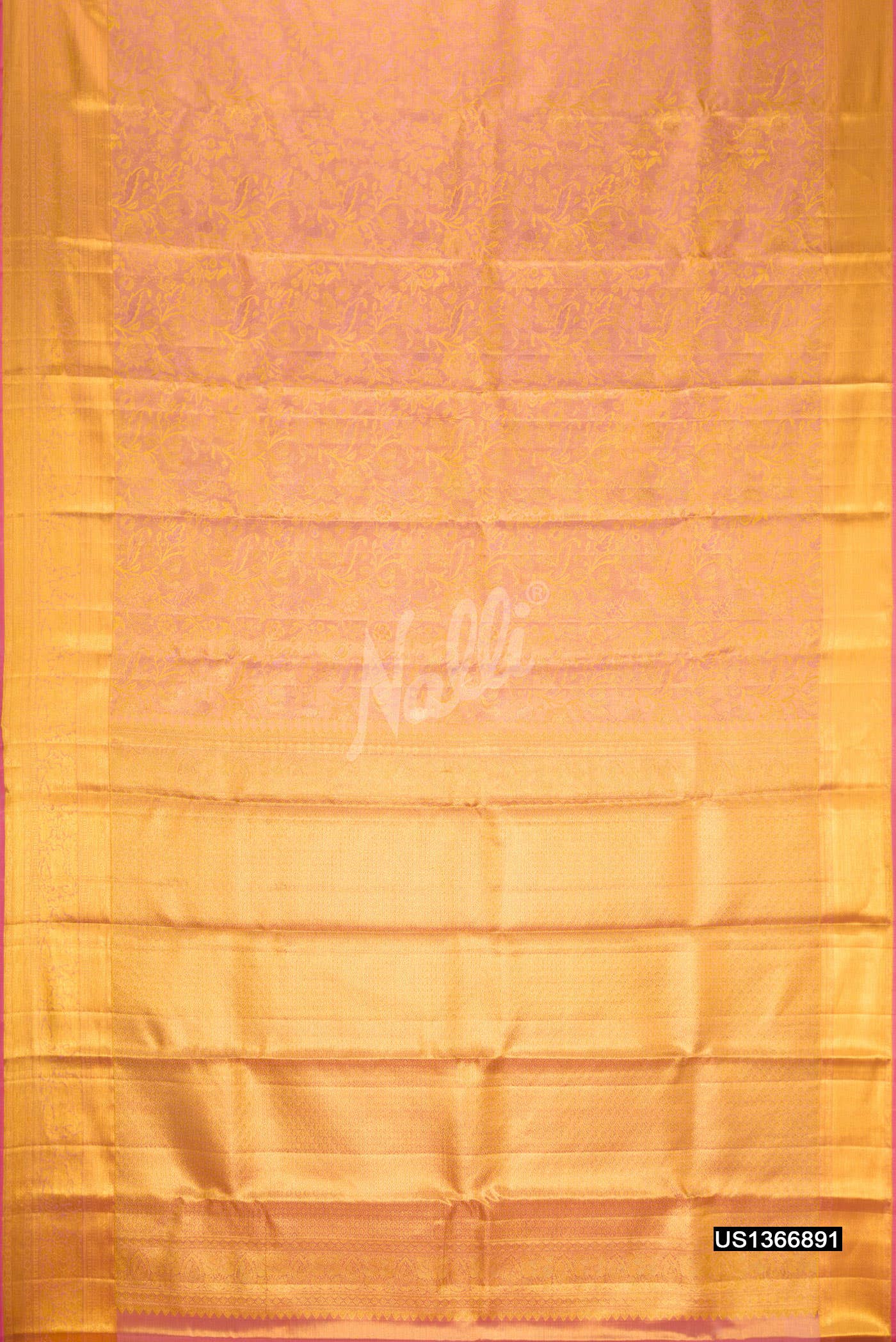 Peach Kanchipuram Tissue Silk Saree