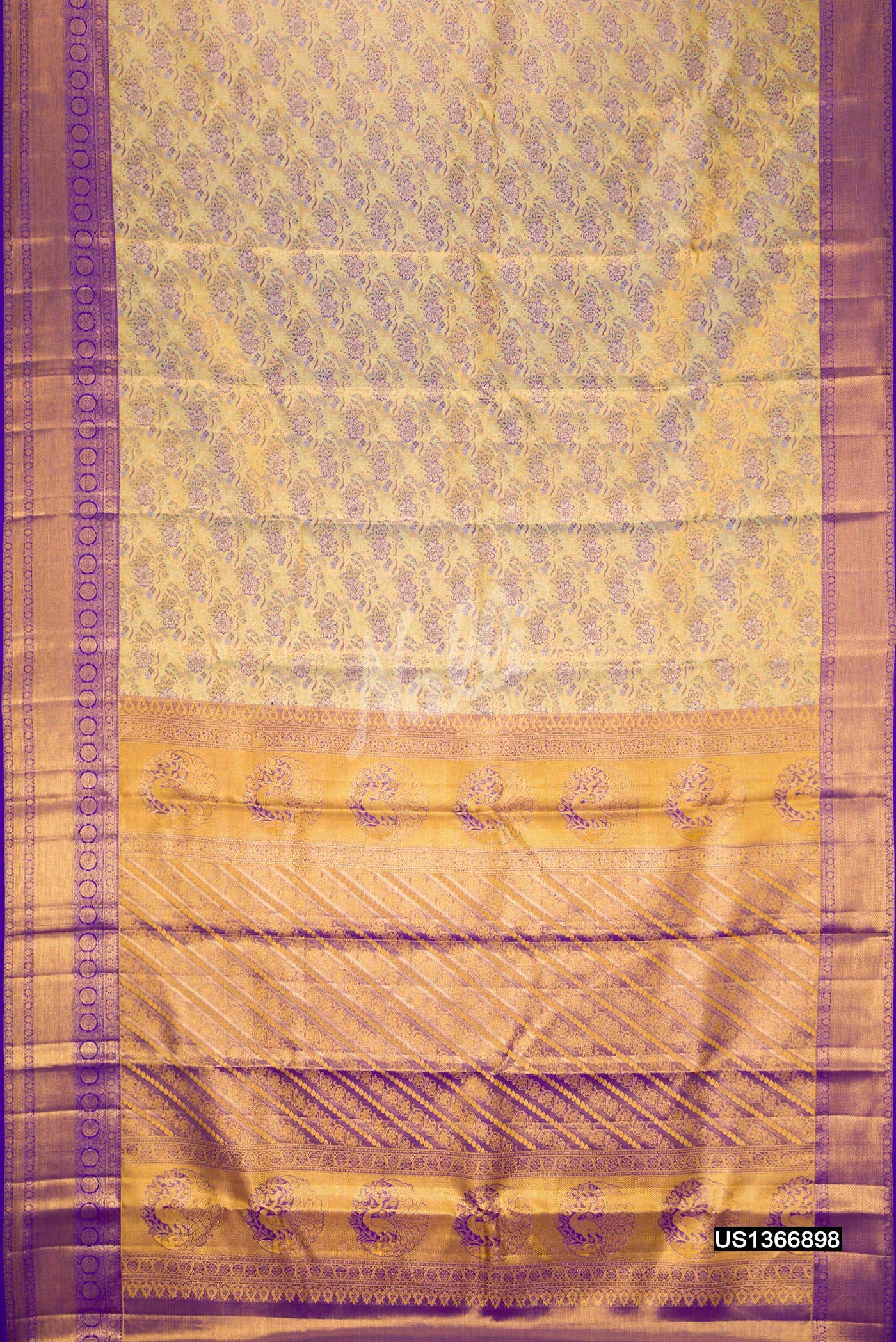 Sandal Kanchipuram Tissue Silk Saree