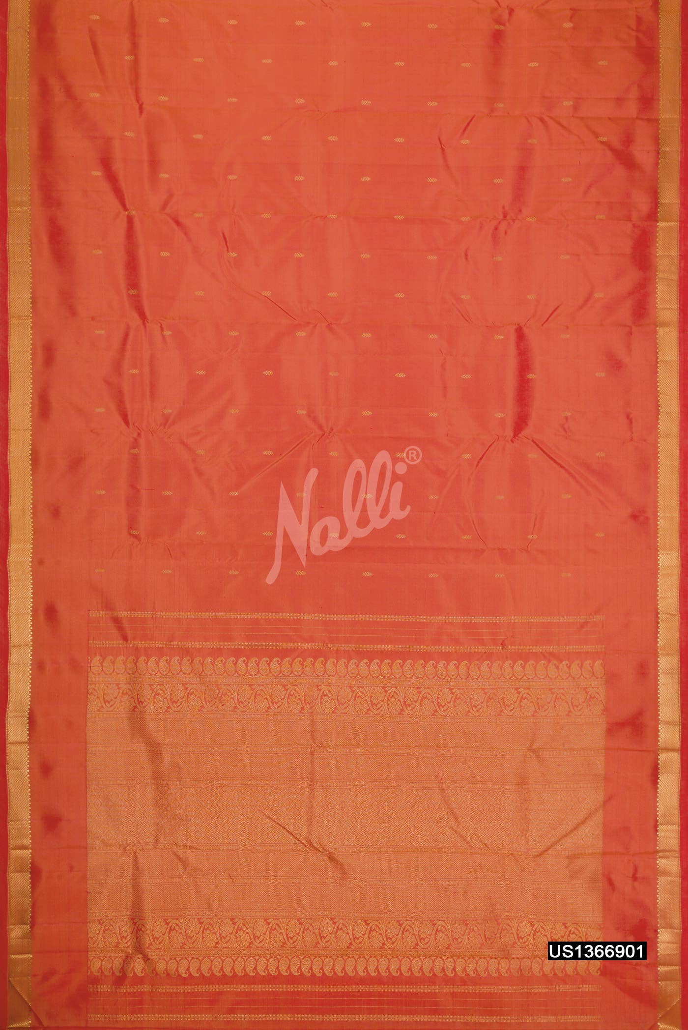 Orange Kanchipuram Silk Saree