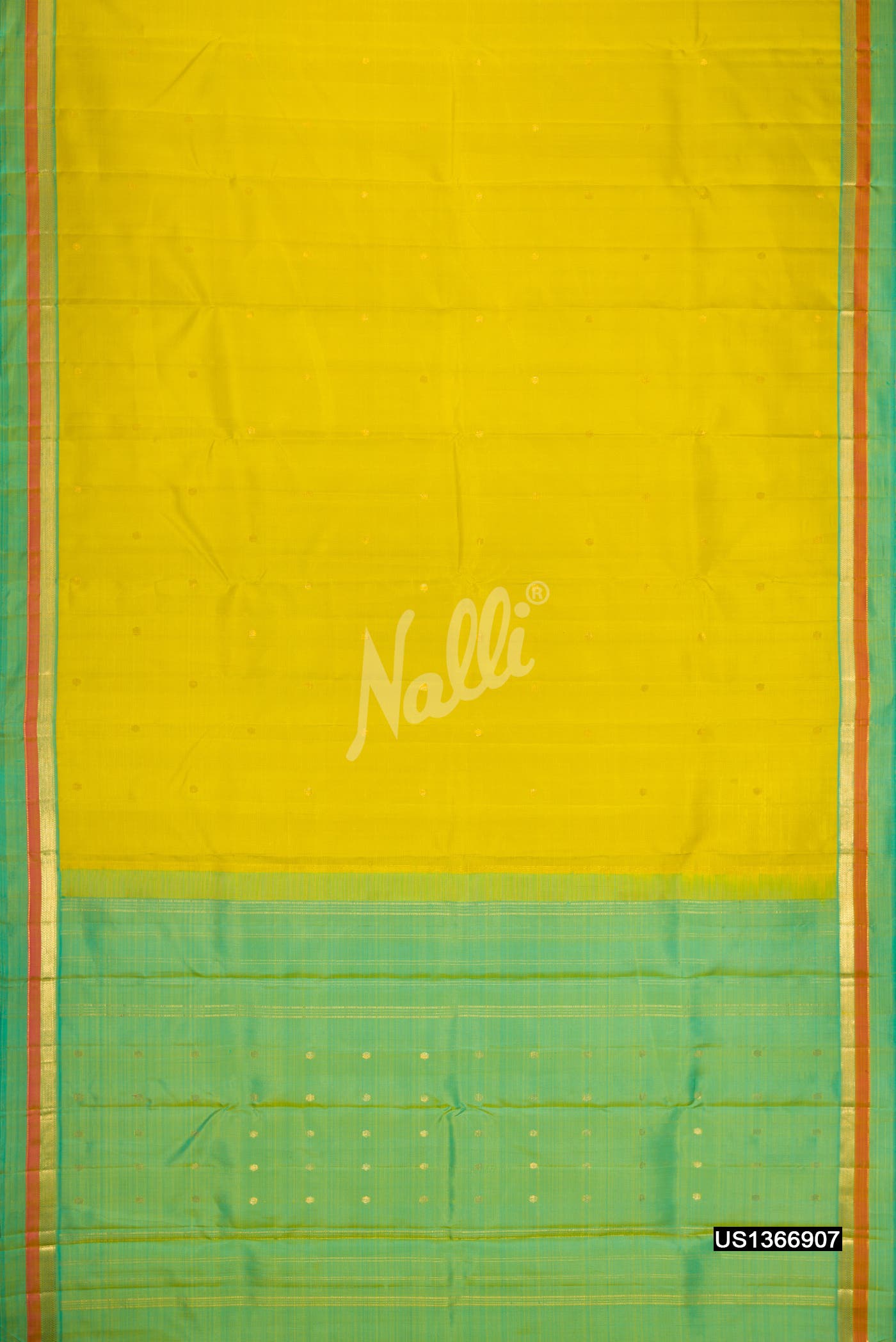Lemon Yellow Kanchipuram Silk Saree