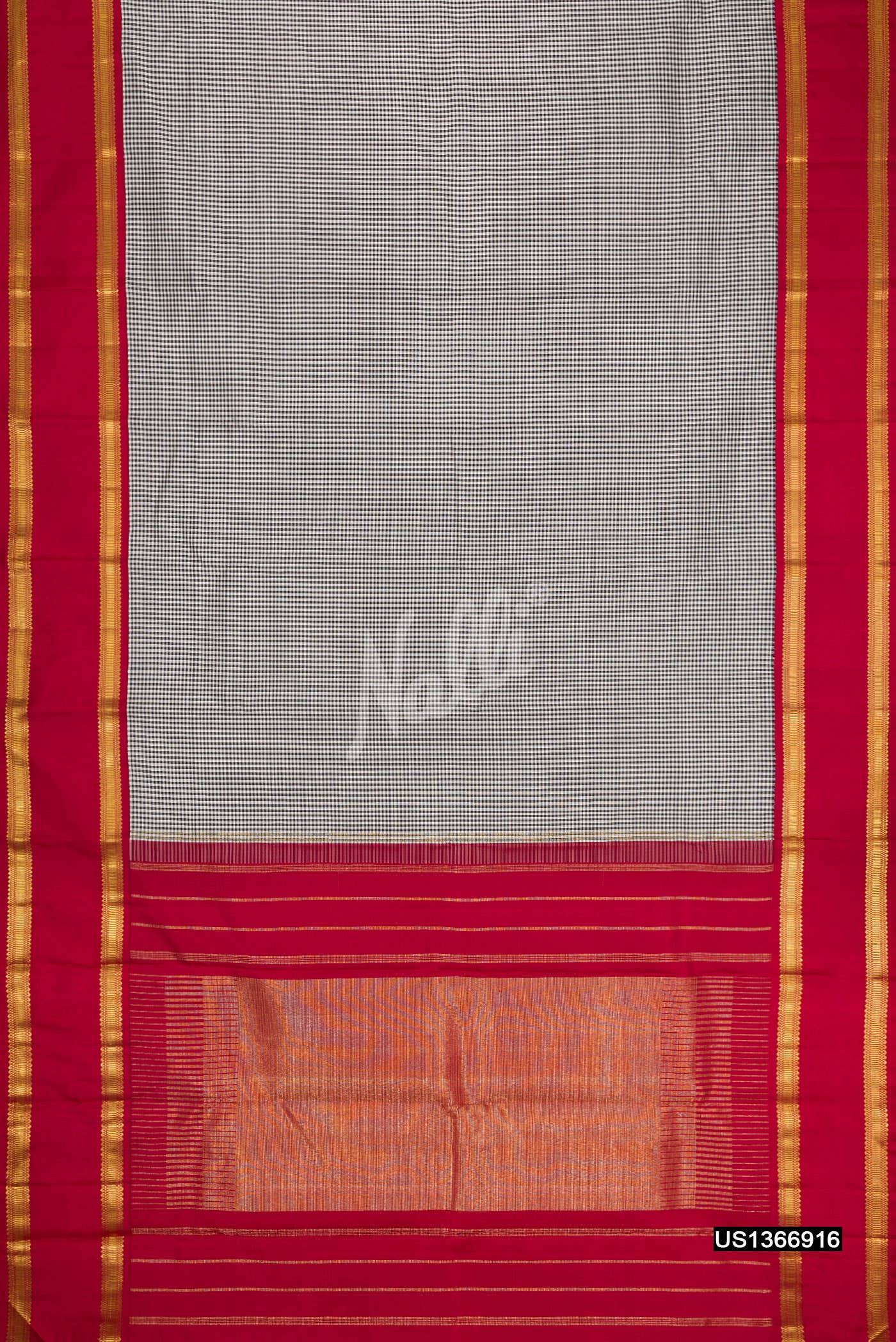 Black and White Kanchipuram Silk Saree