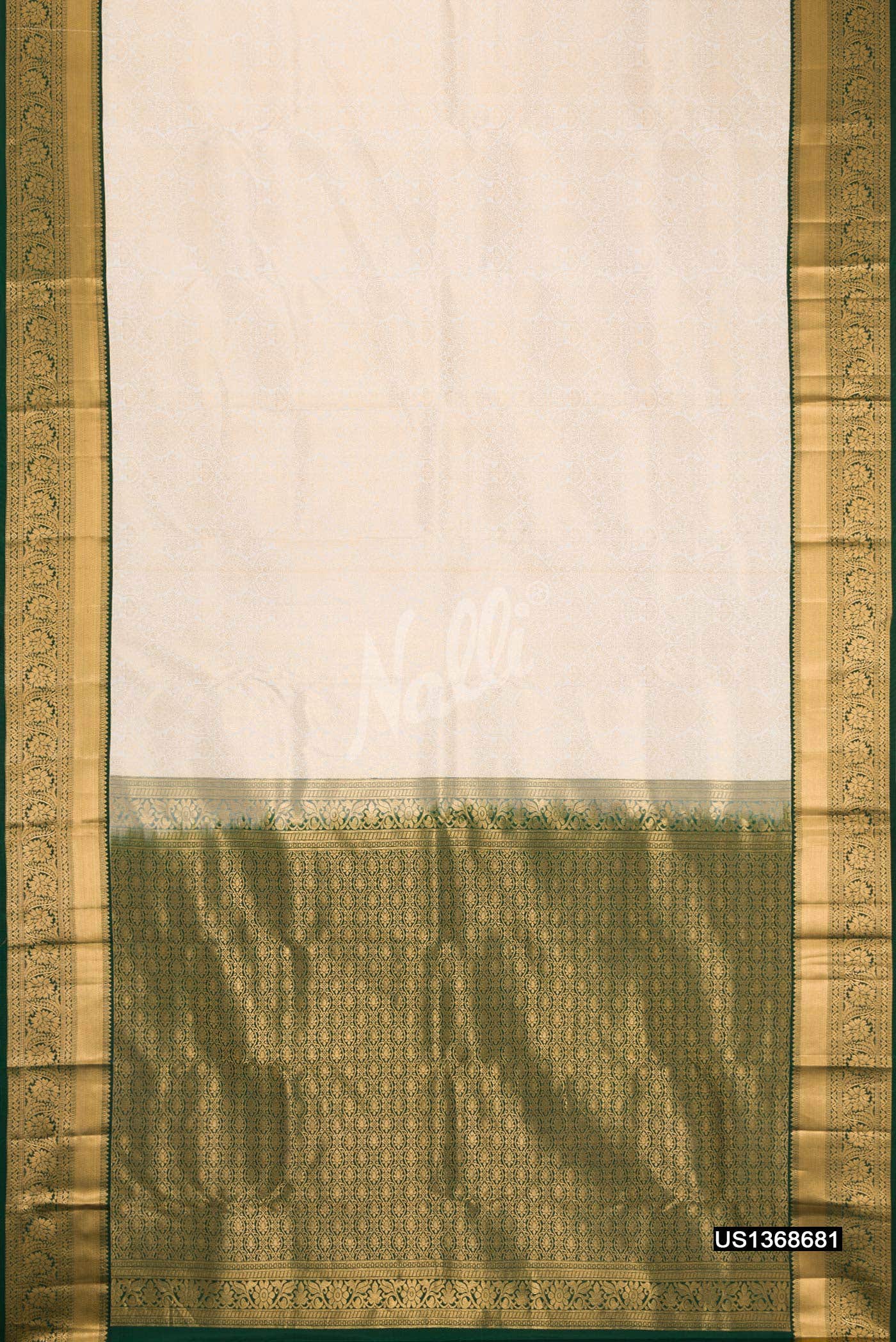 Off White Kanchipuram Silk Saree