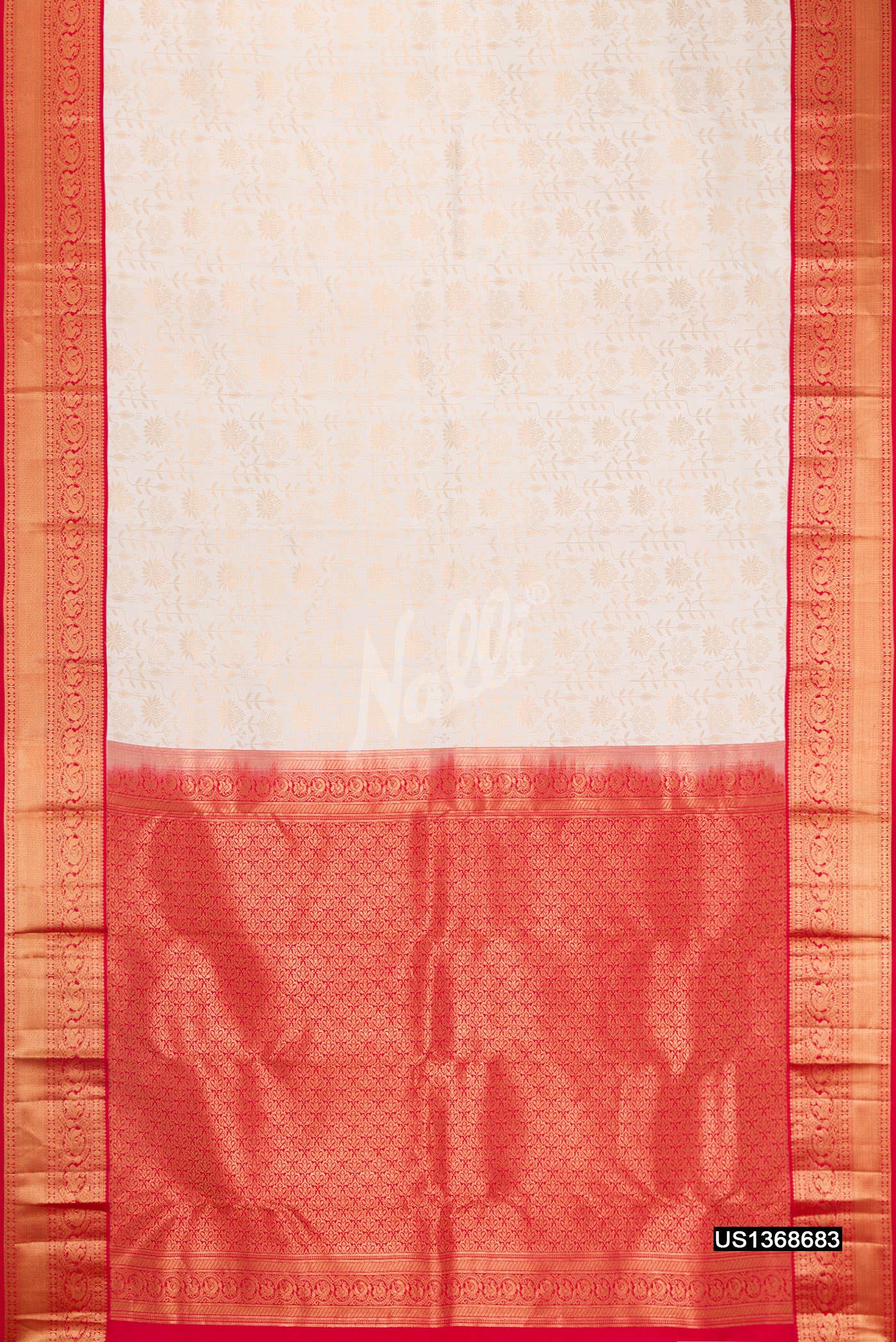 Off White Kanchipuram Silk Saree