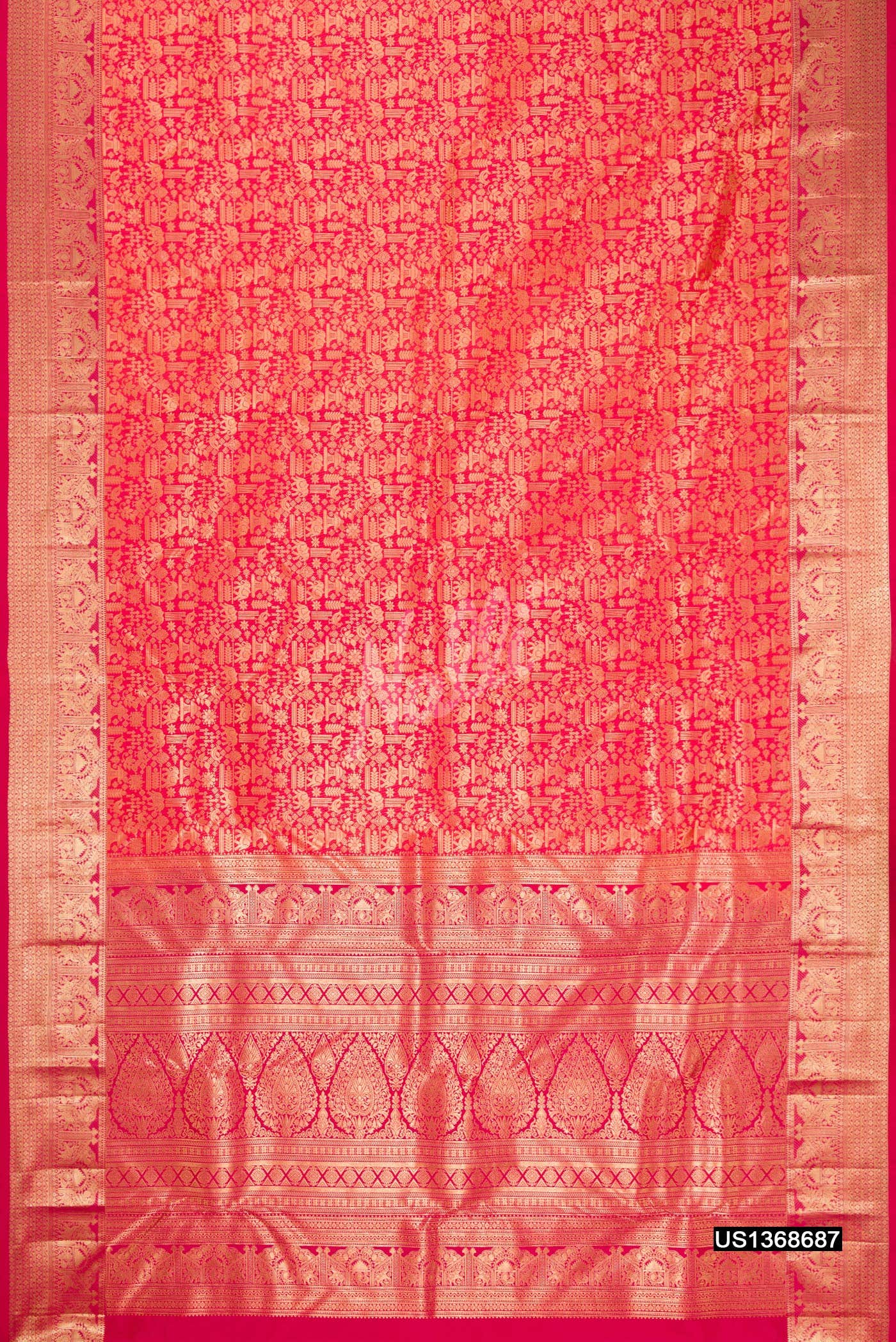 Dark Pink Kanchipuram Silk Saree