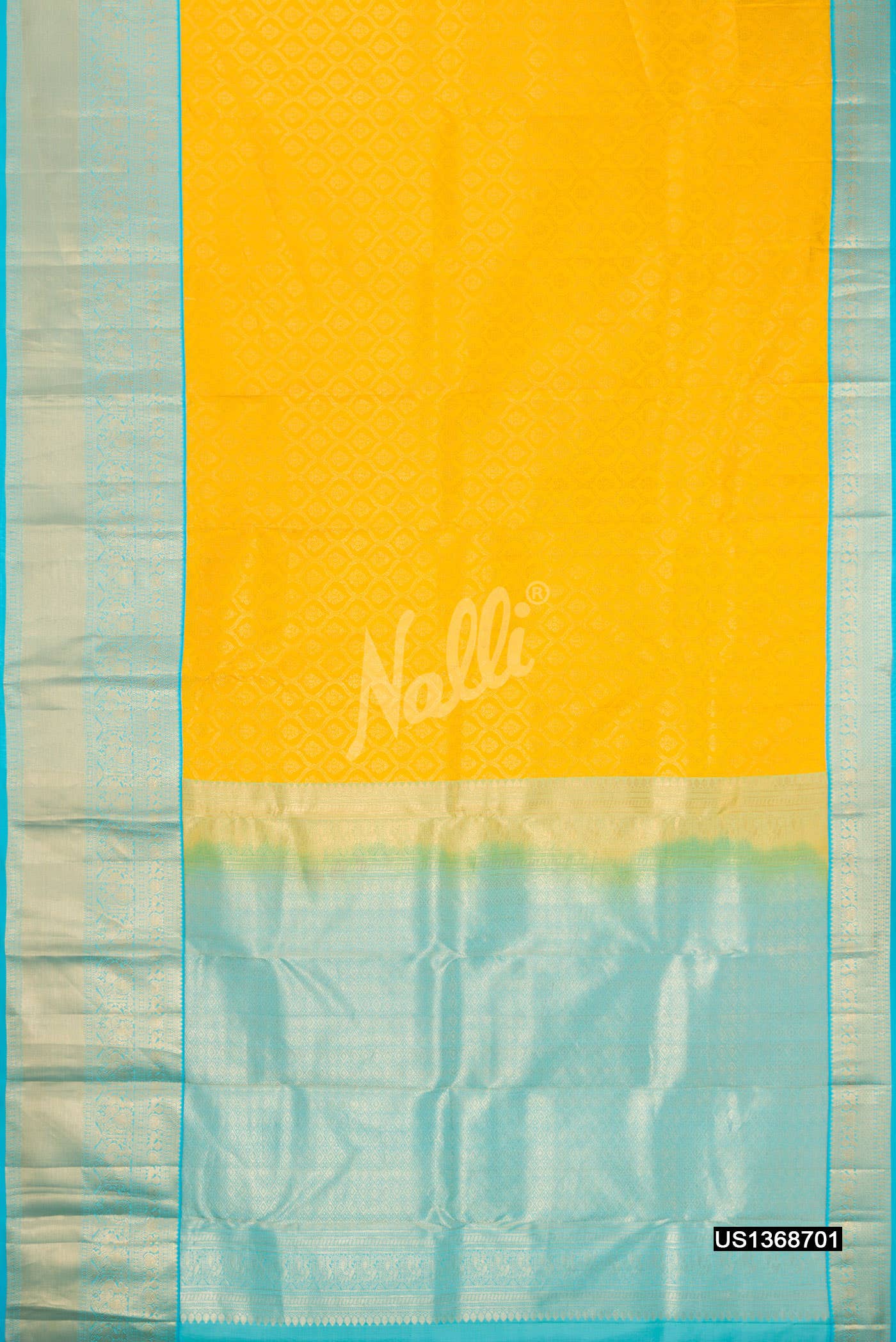 Yellow Kanchipuram Silk Saree