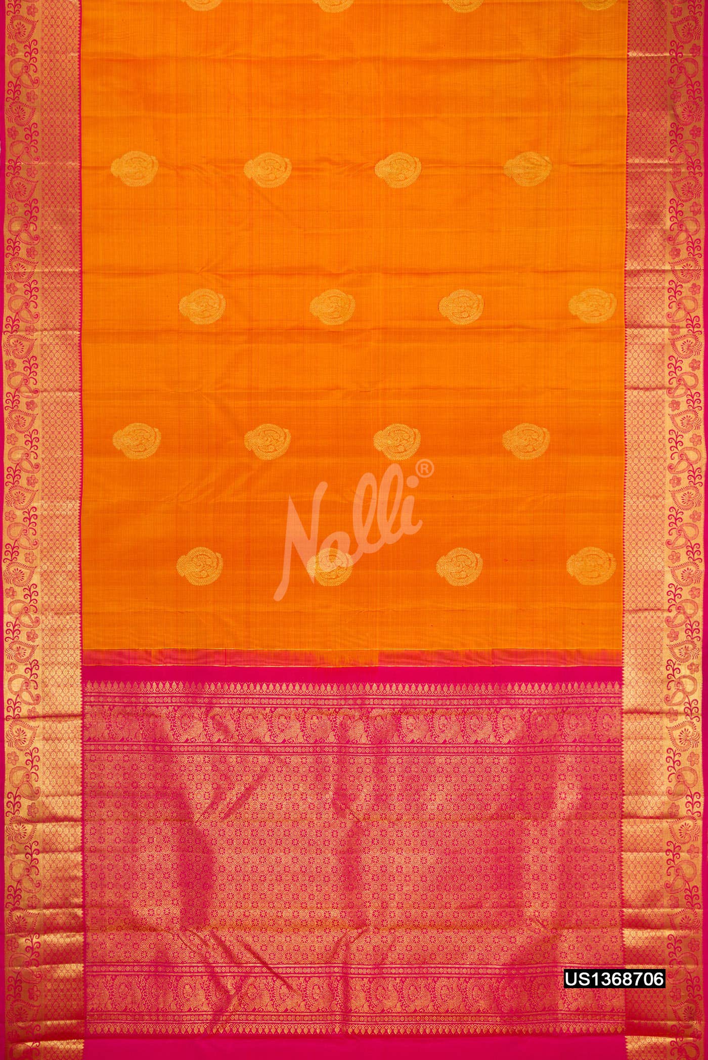 Mustard Kanchipuram Silk Saree