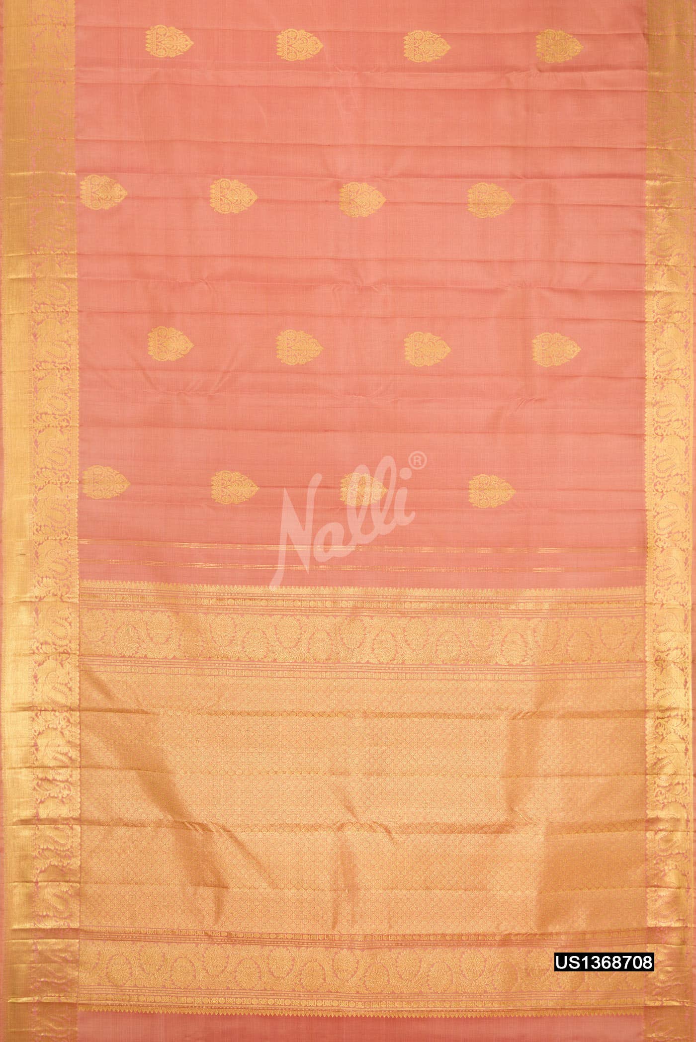 Peach Kanchipuram Silk Saree