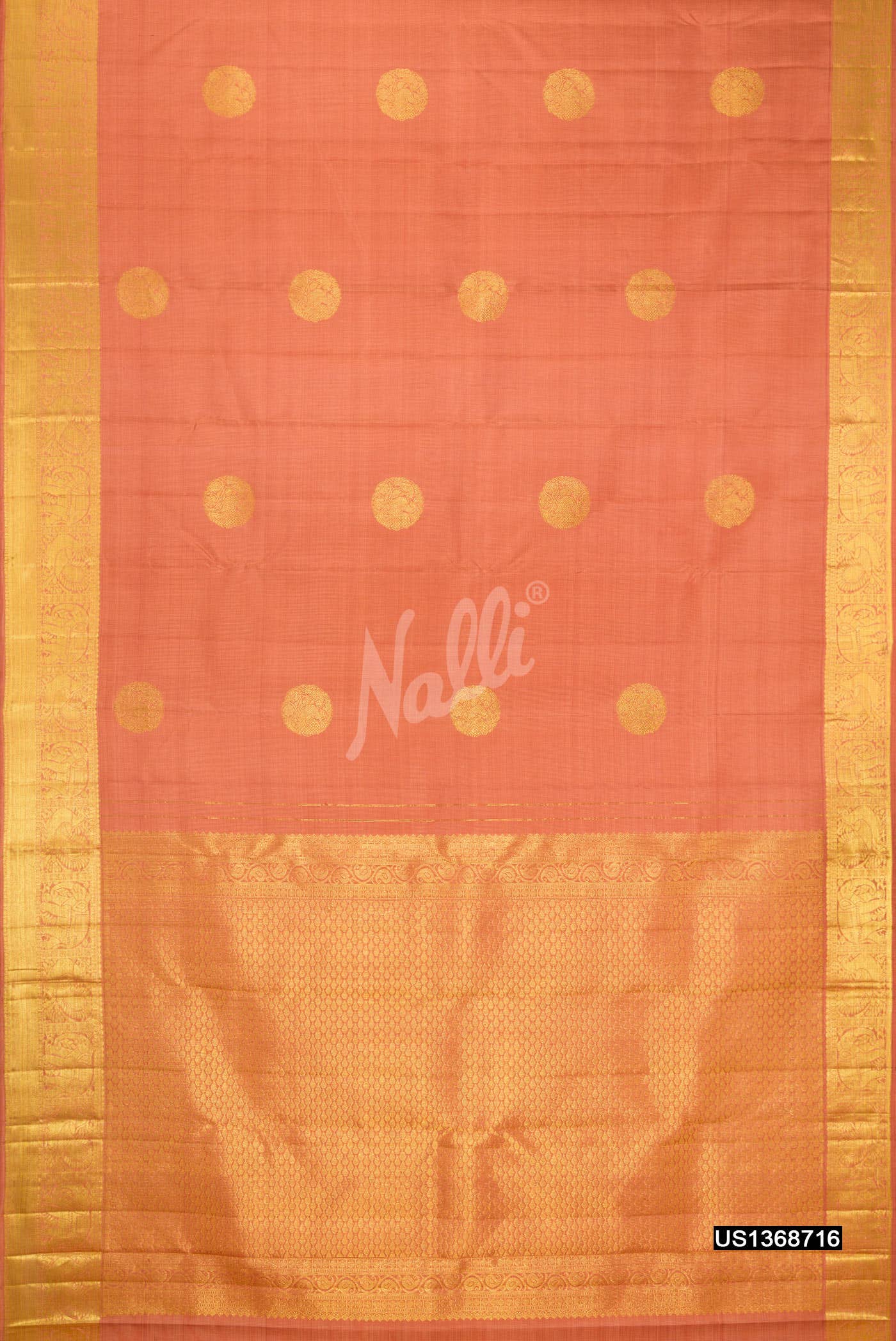Peach Kanchipuram Silk Saree