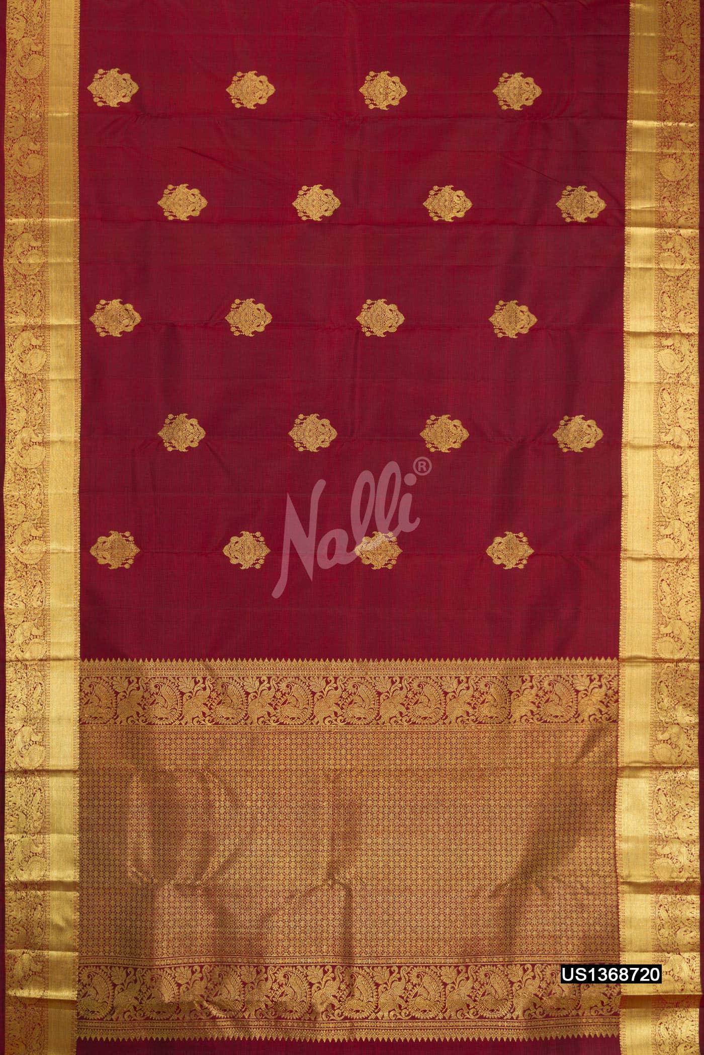 Maroon Kanchipuram Silk Saree