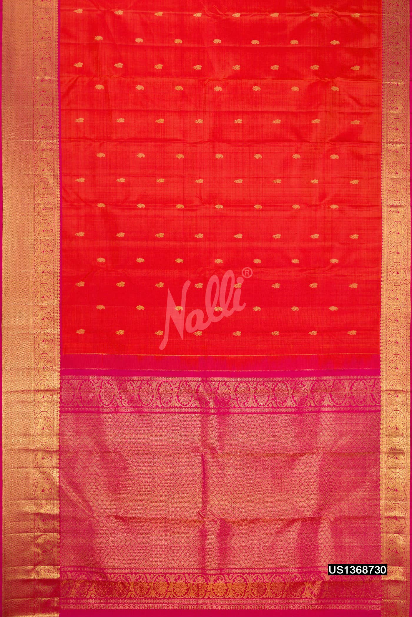 Orange Kanchipuram Silk Saree