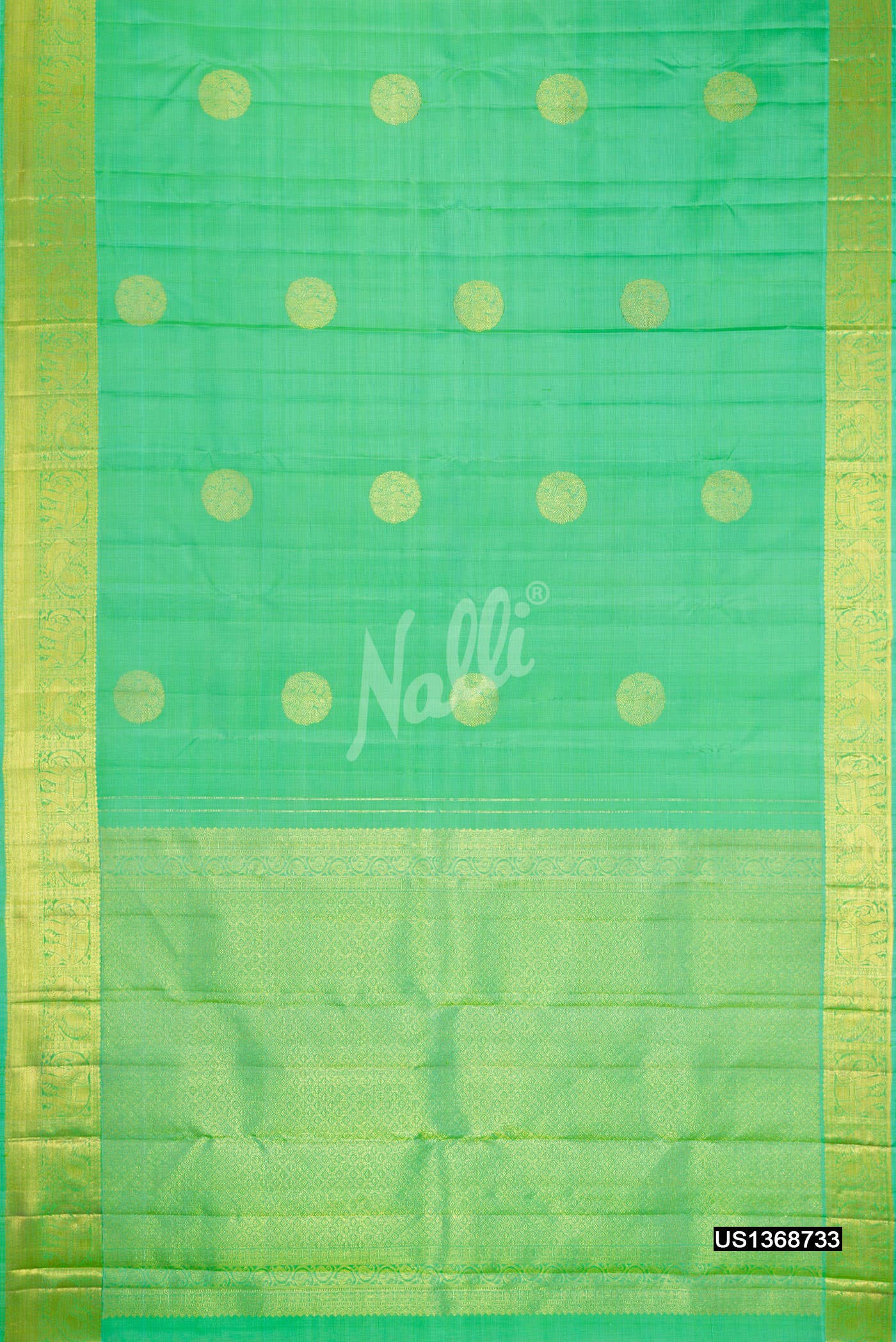 Sea Green Kanchipuram Silk Saree