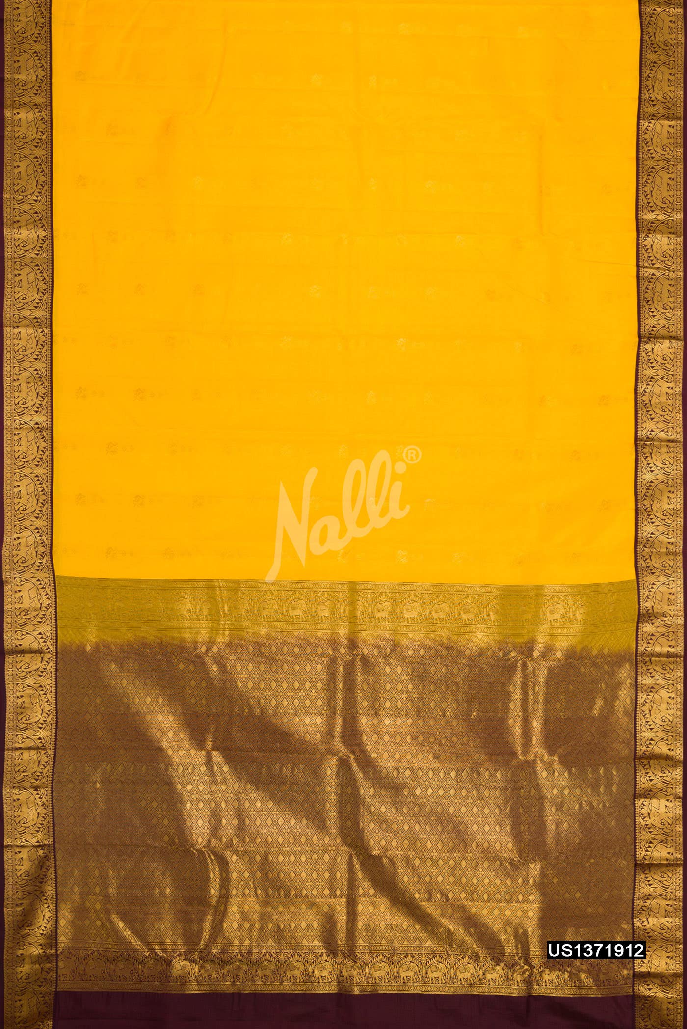 Yellow Kanchipuram Silk Saree