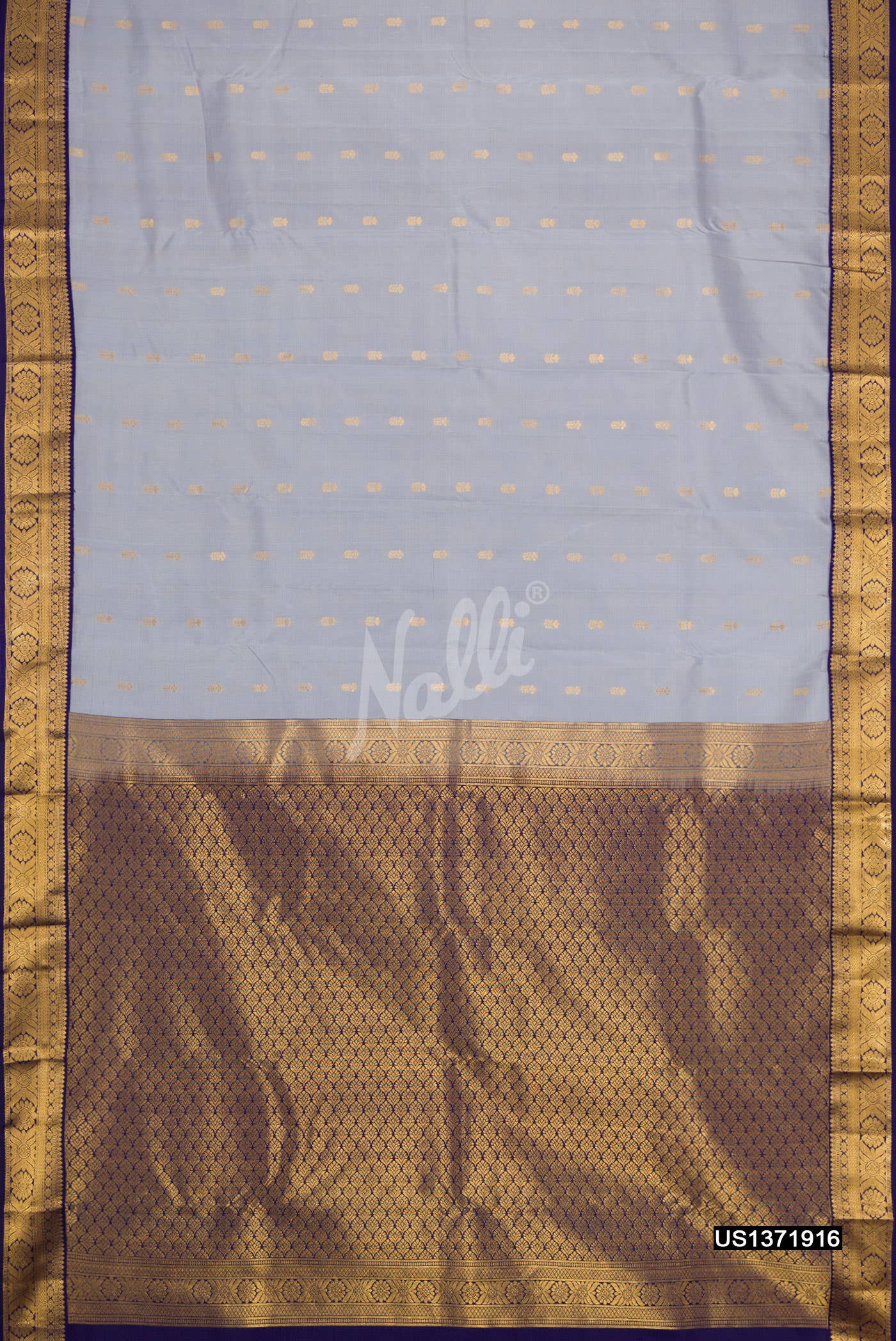 Grey Kanchipuram Silk Saree