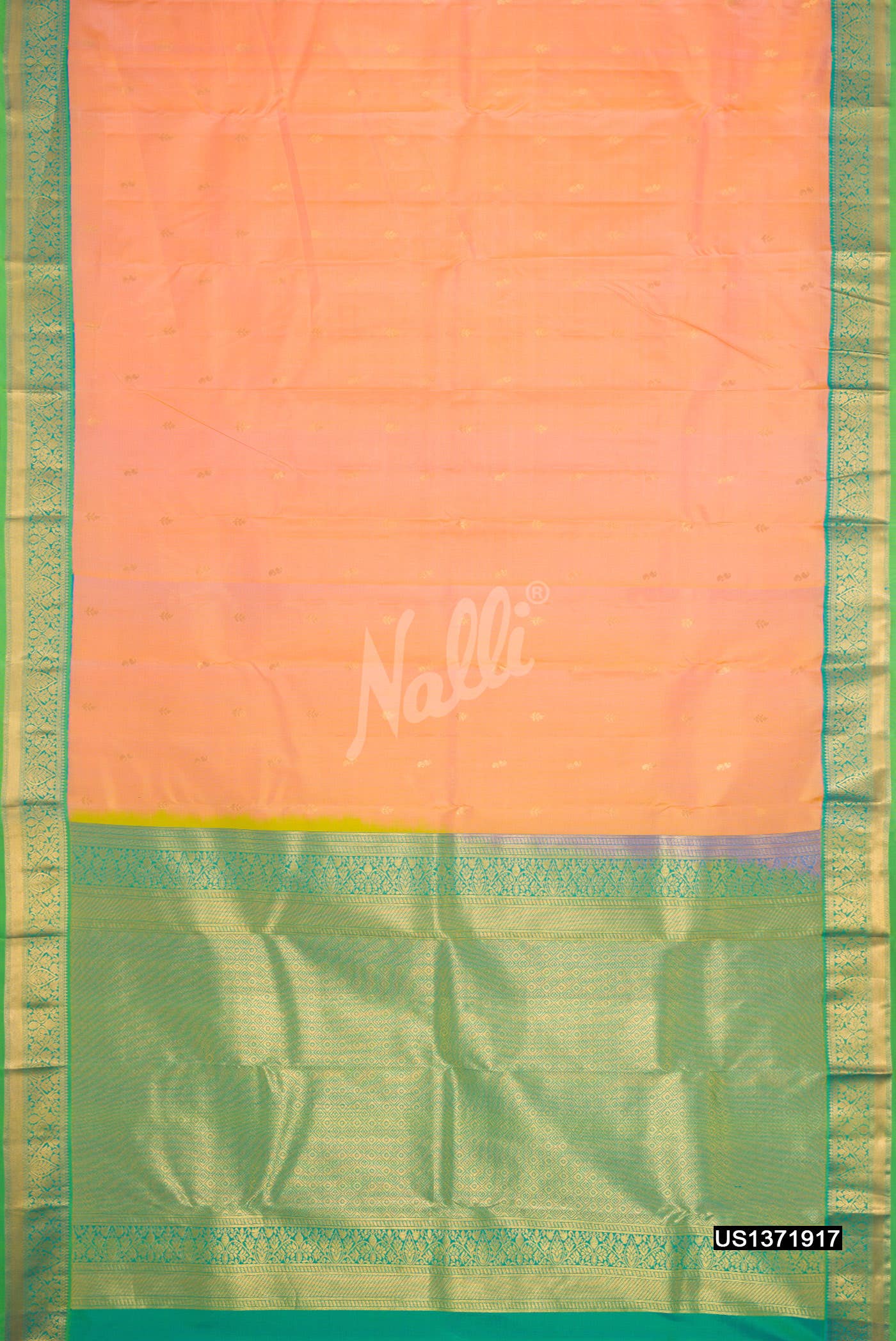 Saffron Kanchipuram Silk Saree