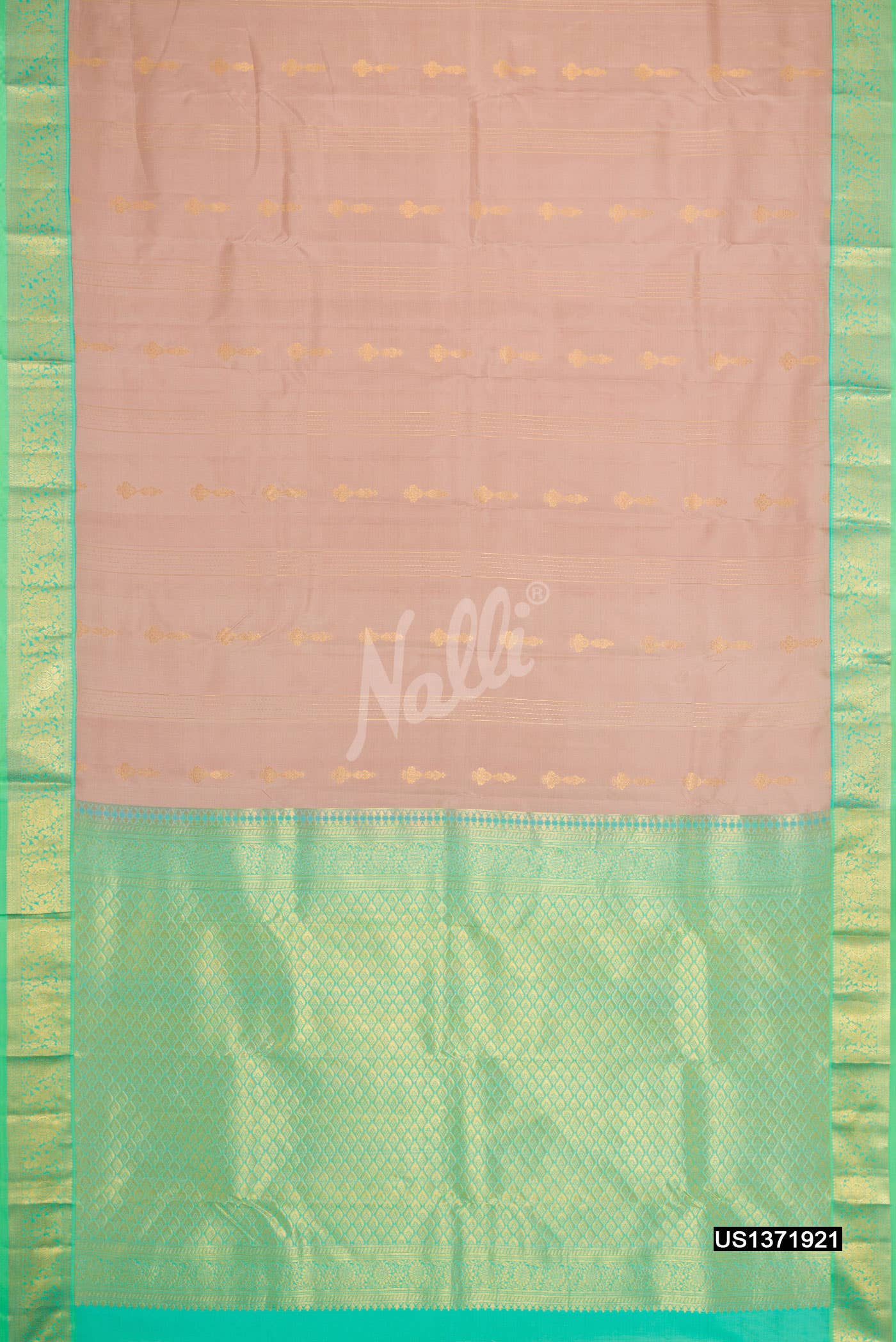 Beige Kanchipuram Silk Saree