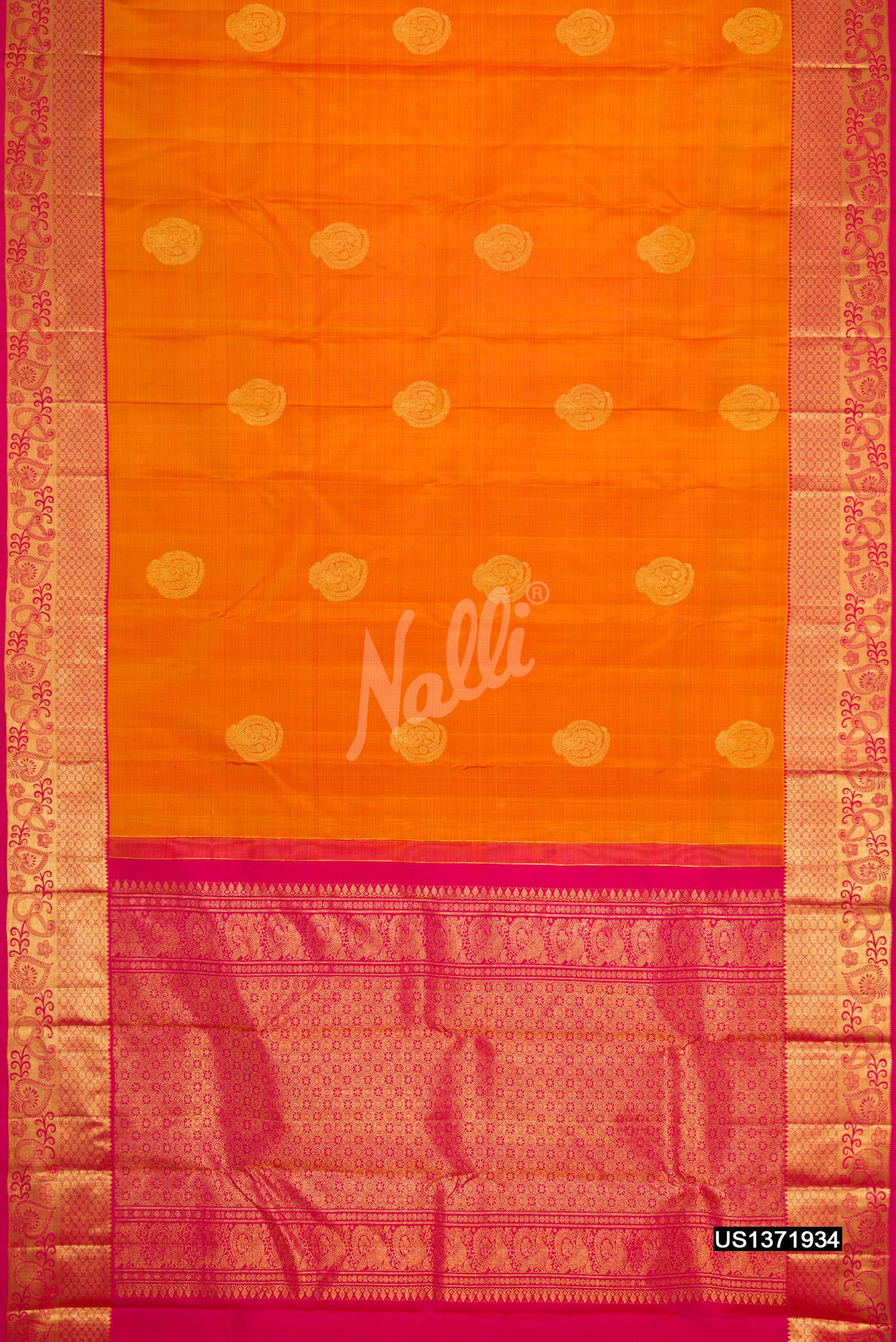 Mustard Kanchipuram Silk Saree