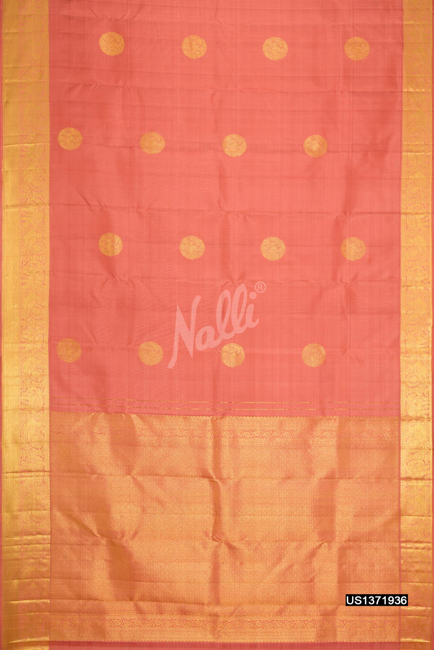 Rose Gold Kanchipuram Silk Saree