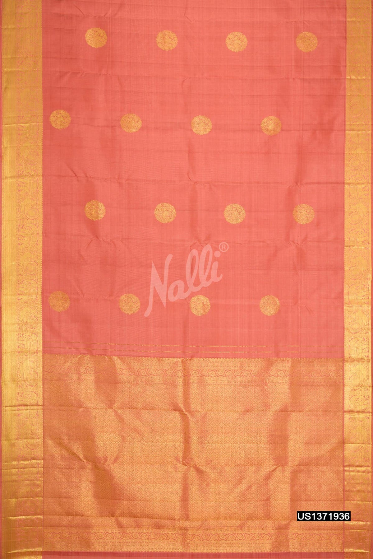 Rose Gold Kanchipuram Silk Saree