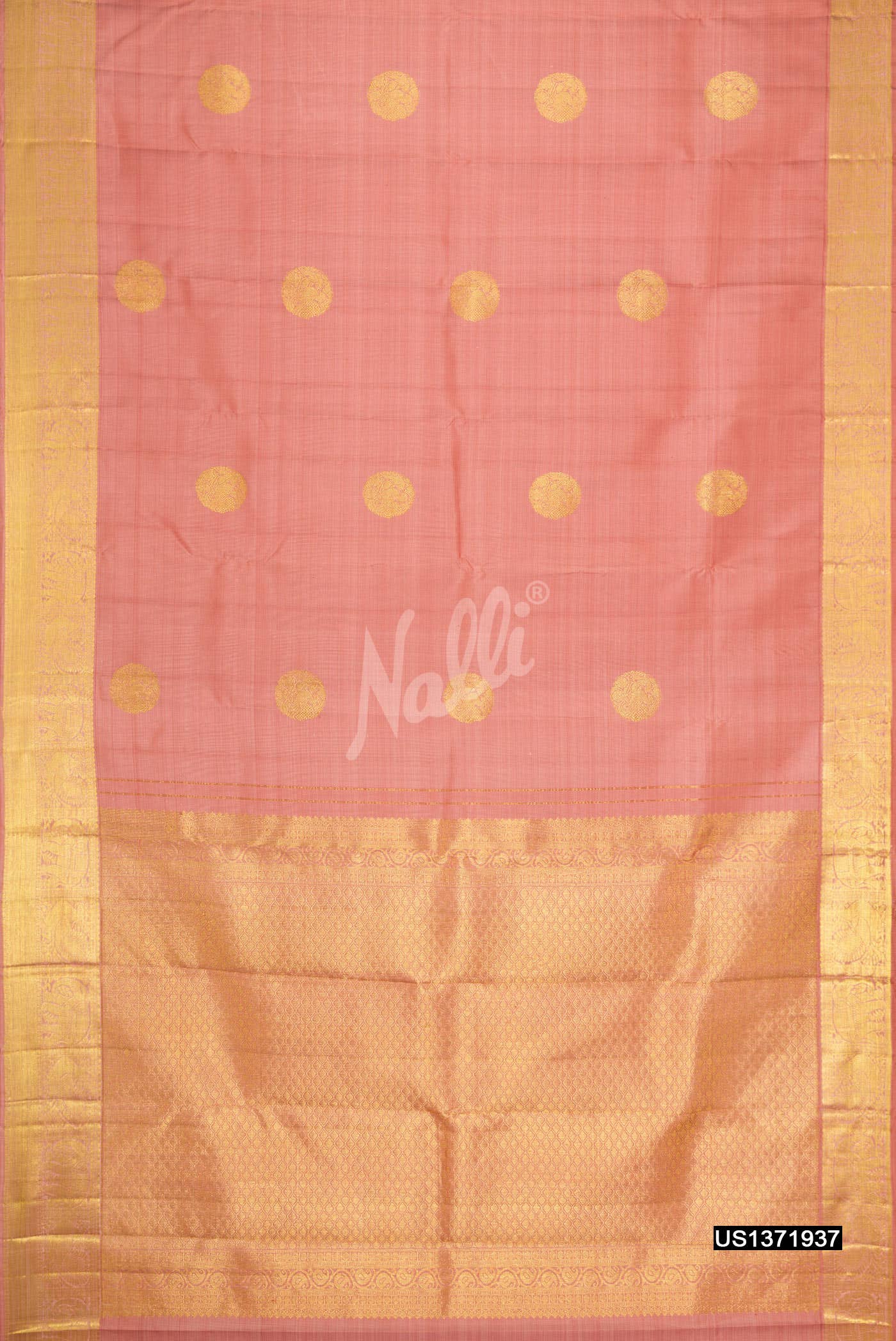 Rose Gold Kanchipuram Silk Saree