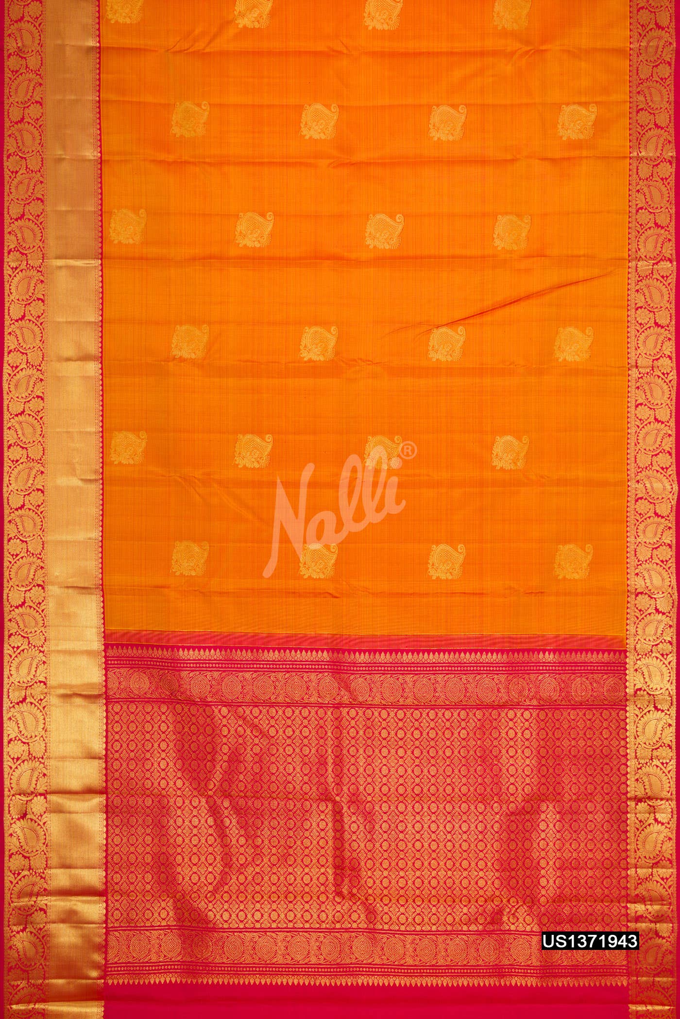 Mustard Kanchipuram Silk Saree