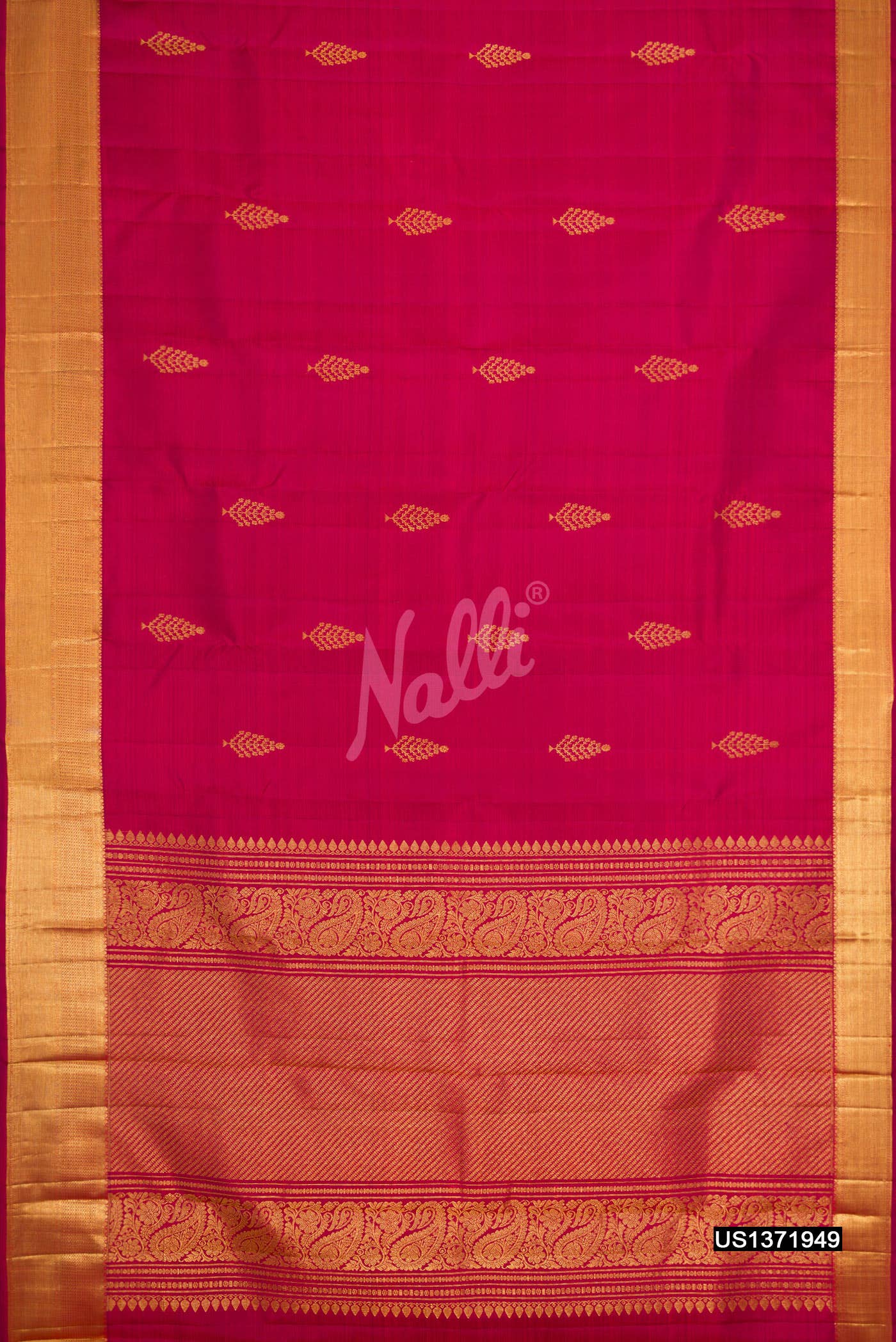 Dark Pink Kanchipuram Silk Saree