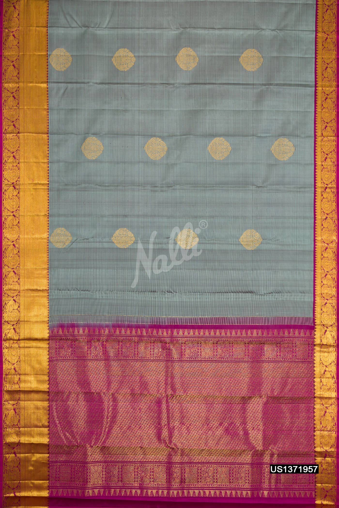 Grey Kanchipuram Silk Saree