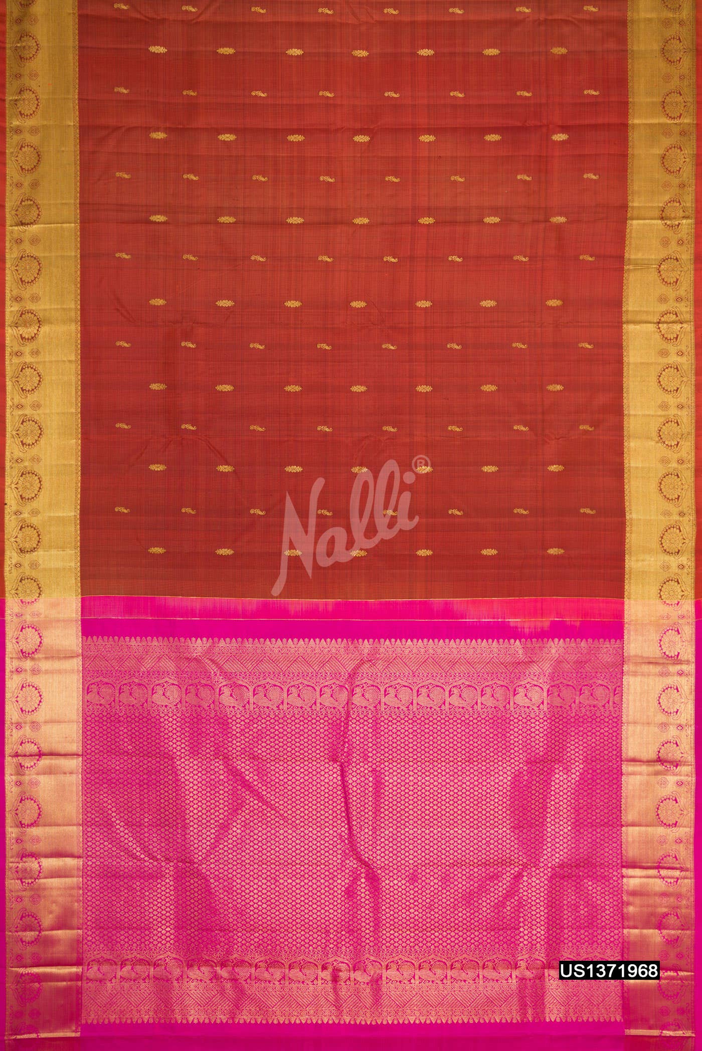 Brown Kanchipuram Silk Saree