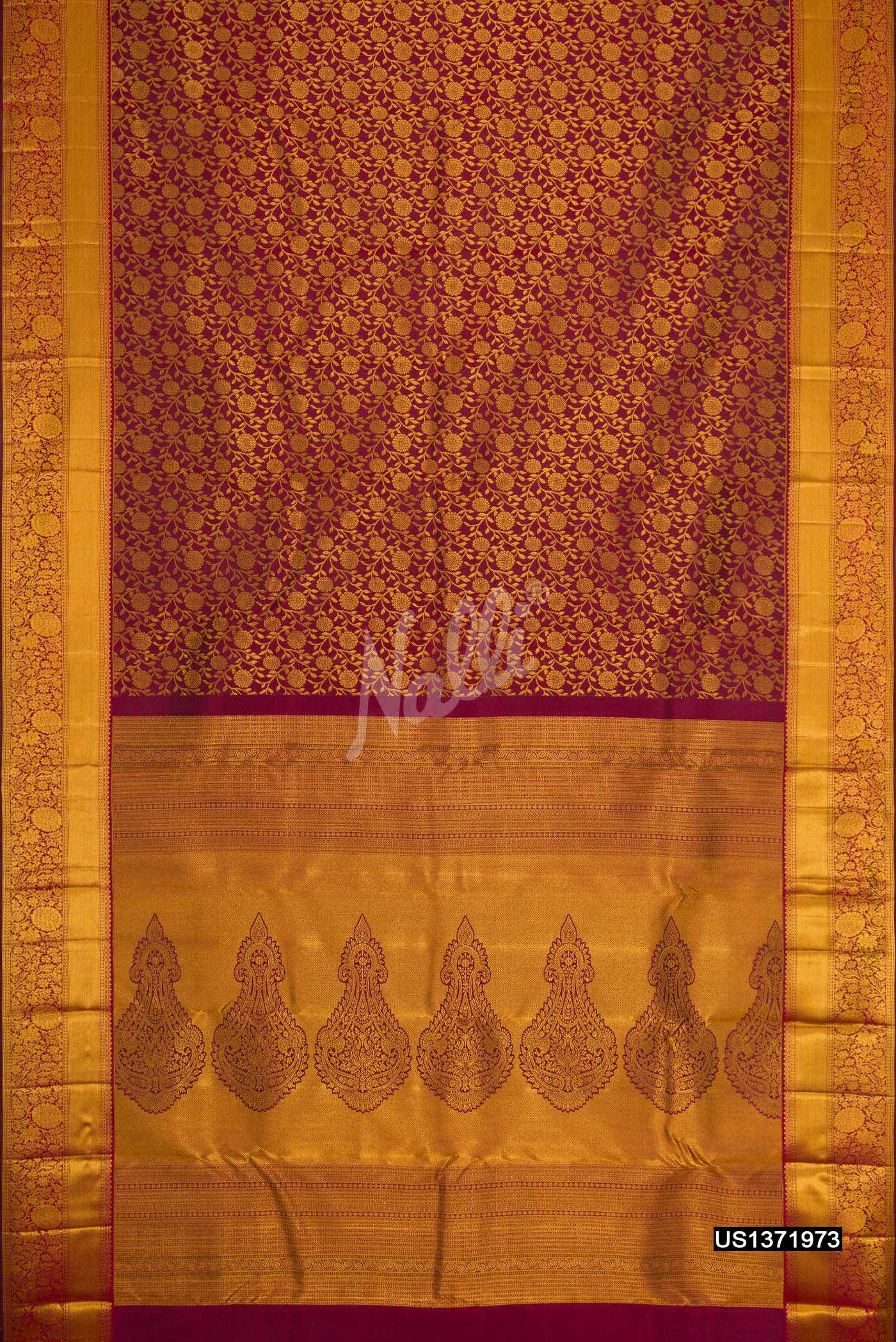 Maroon Kanchipuram Silk Saree