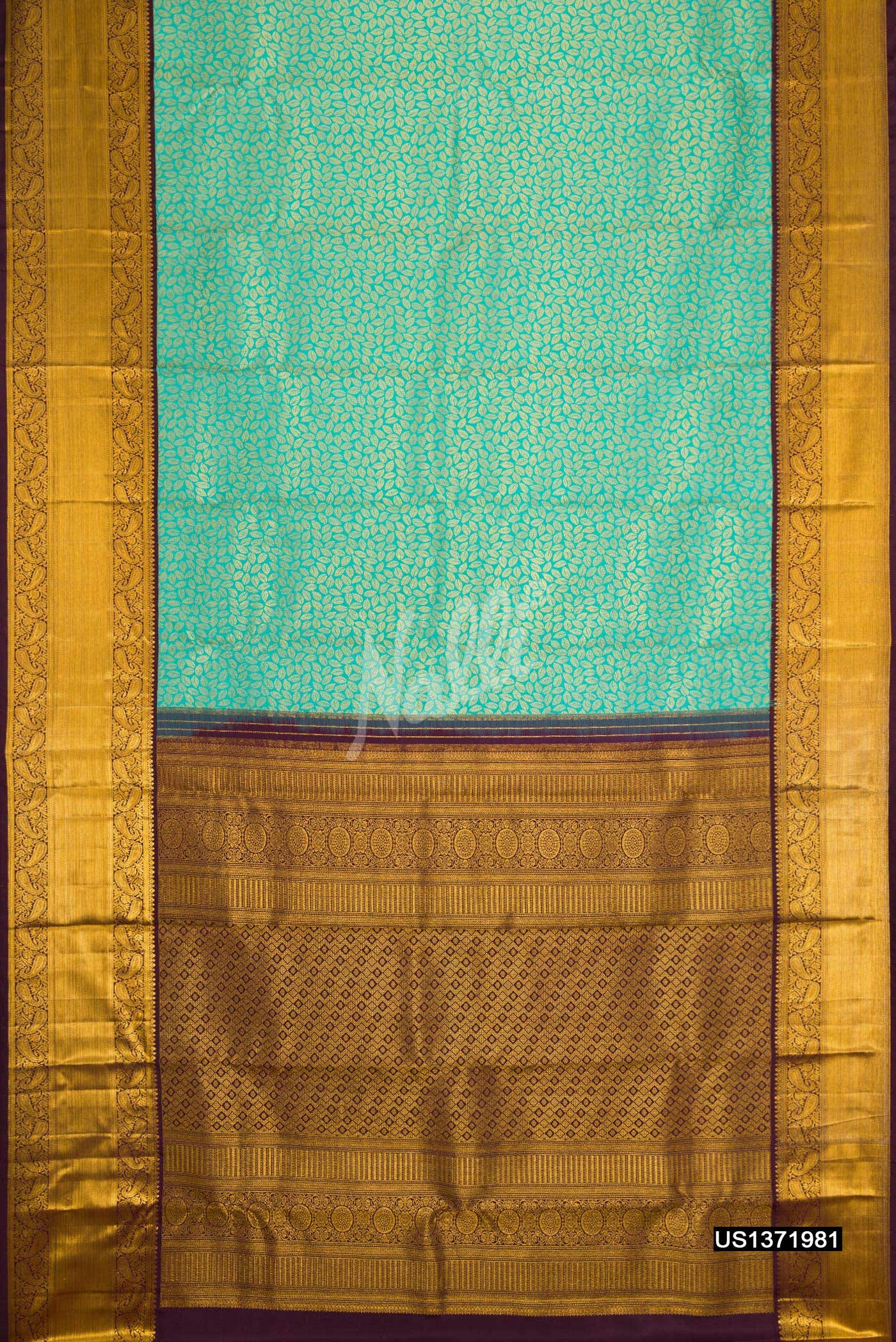 Sea Green Kanchipuram Silk Saree